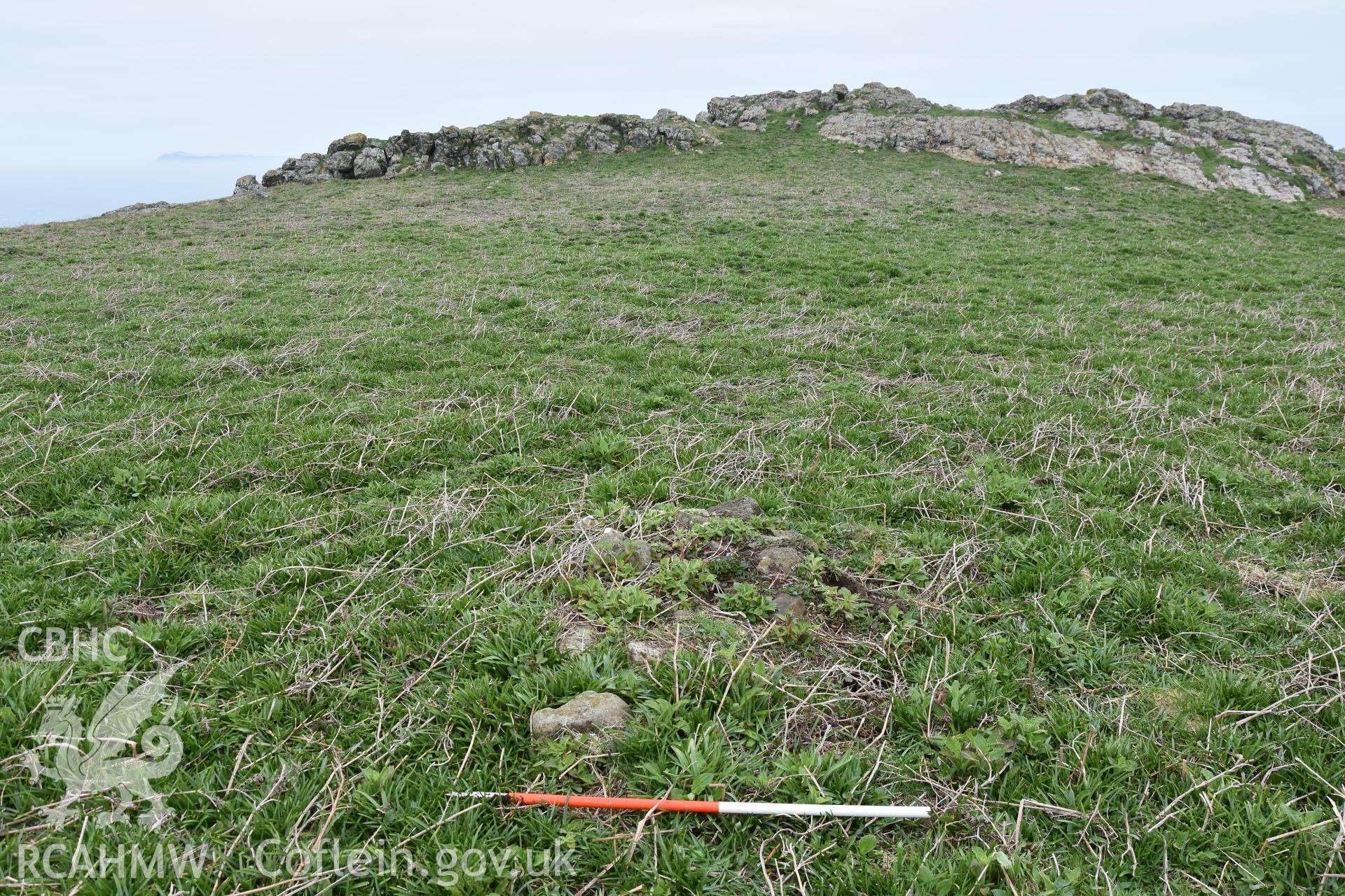 Skomer Island cairn group 1. Field survey 19 April 2018. Cairn A