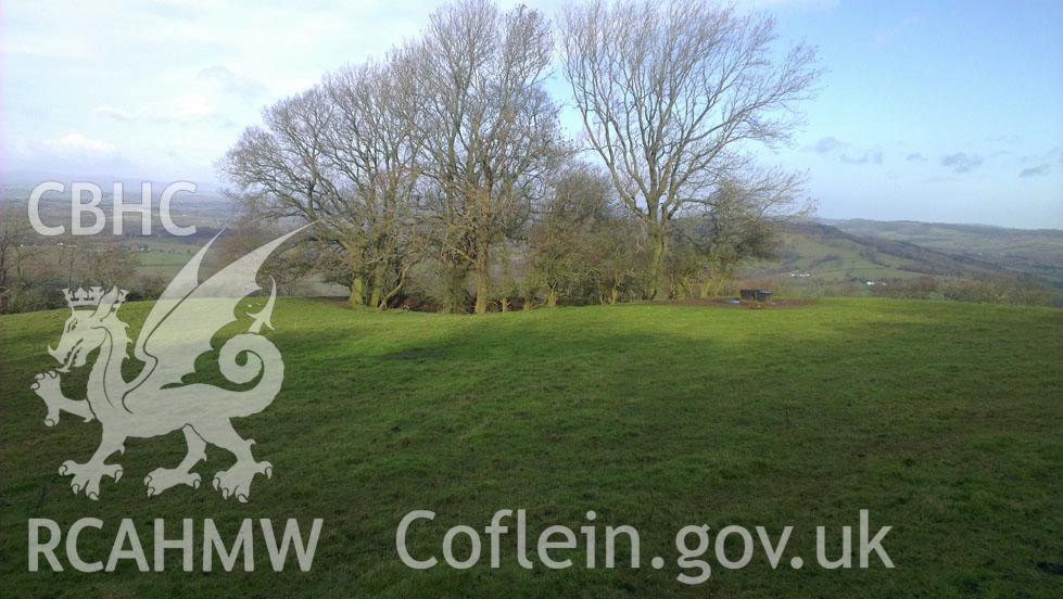 Digital colour photograph of the Craig-y-Dorth battlefield. Photographed during Phase Three of the Welsh Battlefield Metal Detector Survey, carried out by Archaeology Wales, 2012-2014. Project code: 2041 - WBS/12/SUR.