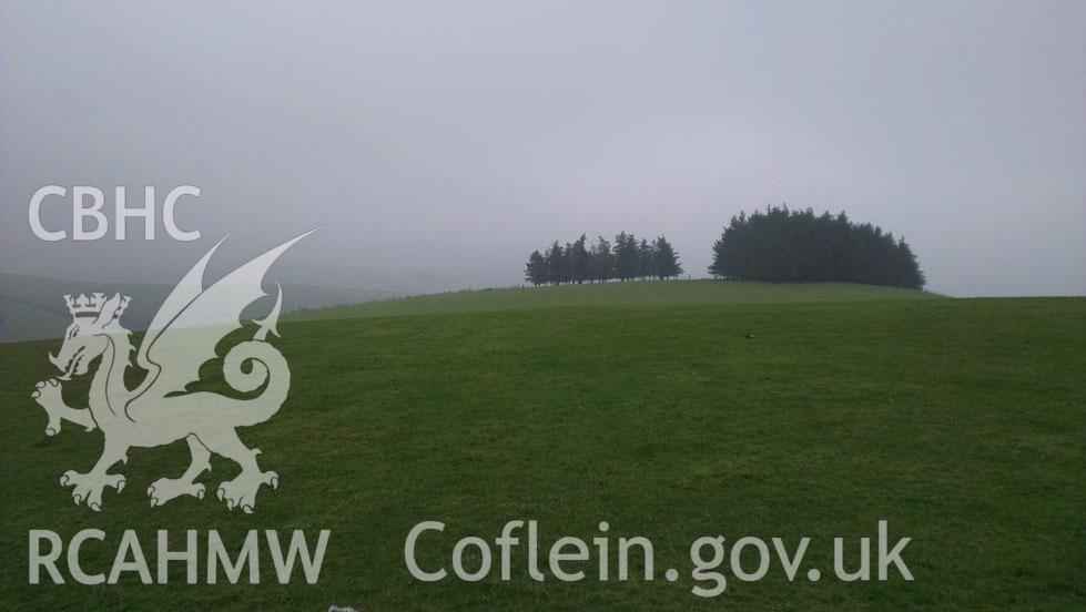 Digital colour photograph of the Pilleth battlefield. Photographed during Phase Three of the Welsh Battlefield Metal Detector Survey, carried out by Archaeology Wales, 2012-2014. Project code: 2041 - WBS/12/SUR.