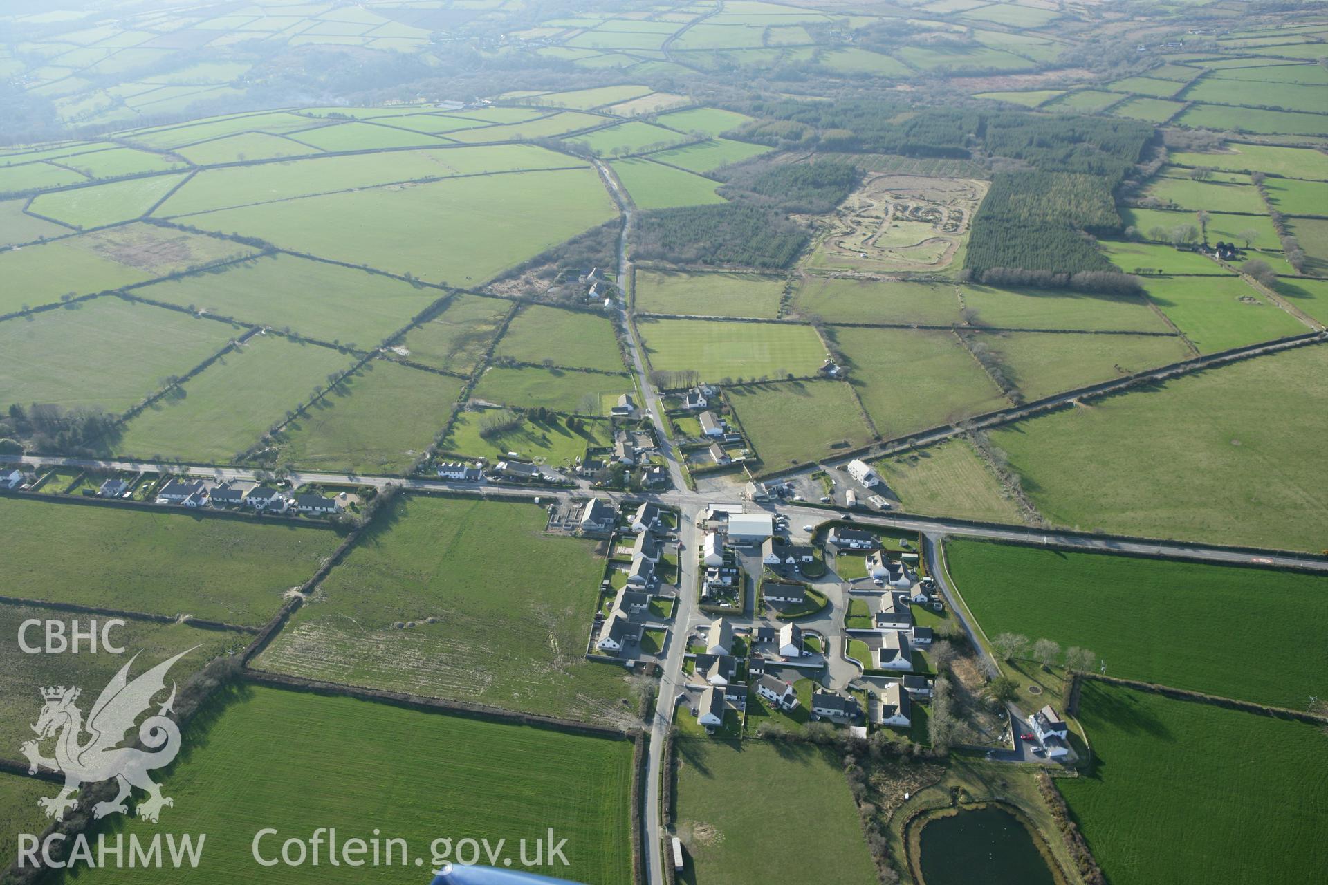 RCAHMW colour oblique aerial photograph of Meini Gwyr, Glandy Cross, landscape viewed from the south-east. Taken on 13 April 2010 by Toby Driver