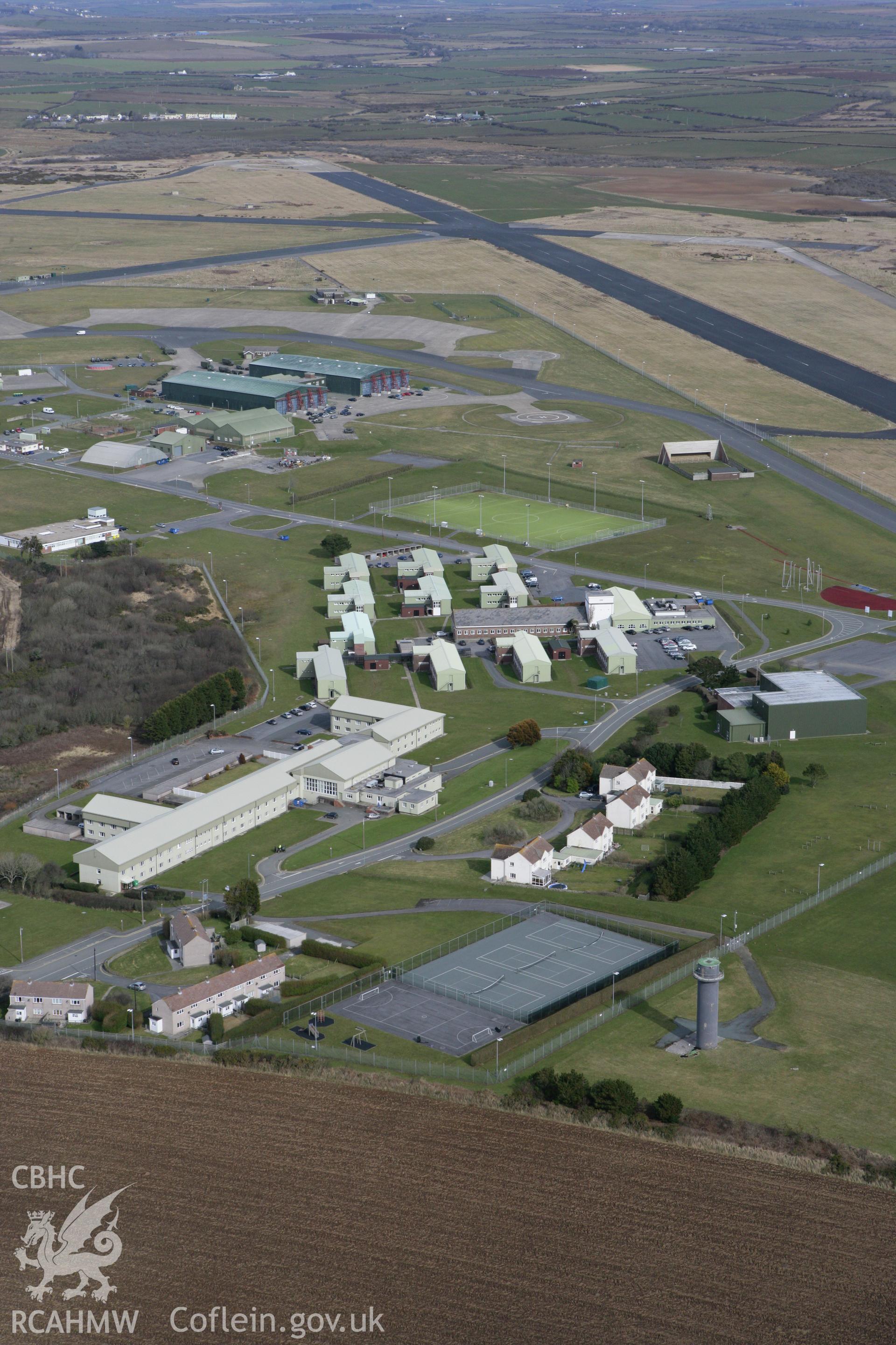 RCAHMW colour oblique aerial photograph of Brawdy Airfield. Taken on 02 March 2010 by Toby Driver