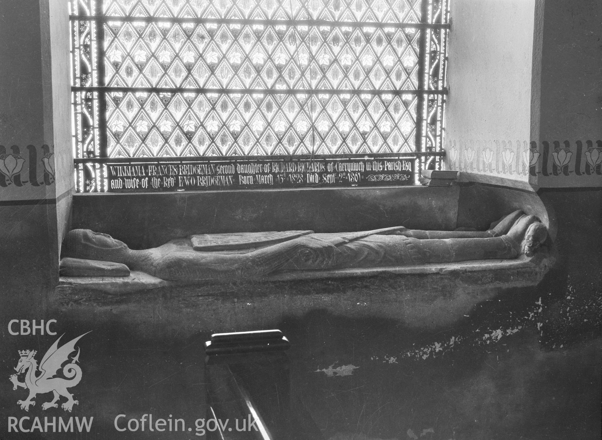 Digital copy of a nitrate negative showing Dolgellau Church Memorial.