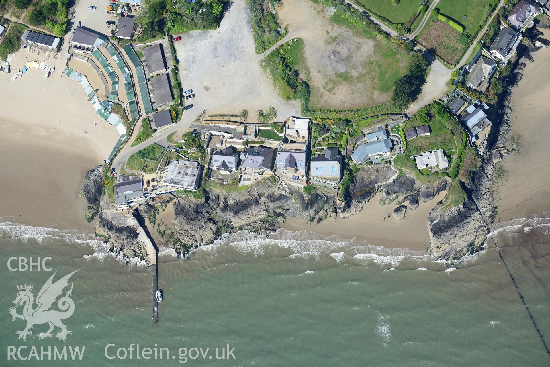 Aerial photography of Abersoch taken on 3rd May 2017.  Baseline aerial reconnaissance survey for the CHERISH Project. ? Crown: CHERISH PROJECT 2017. Produced with EU funds through the Ireland Wales Co-operation Programme 2014-2020. All material made free