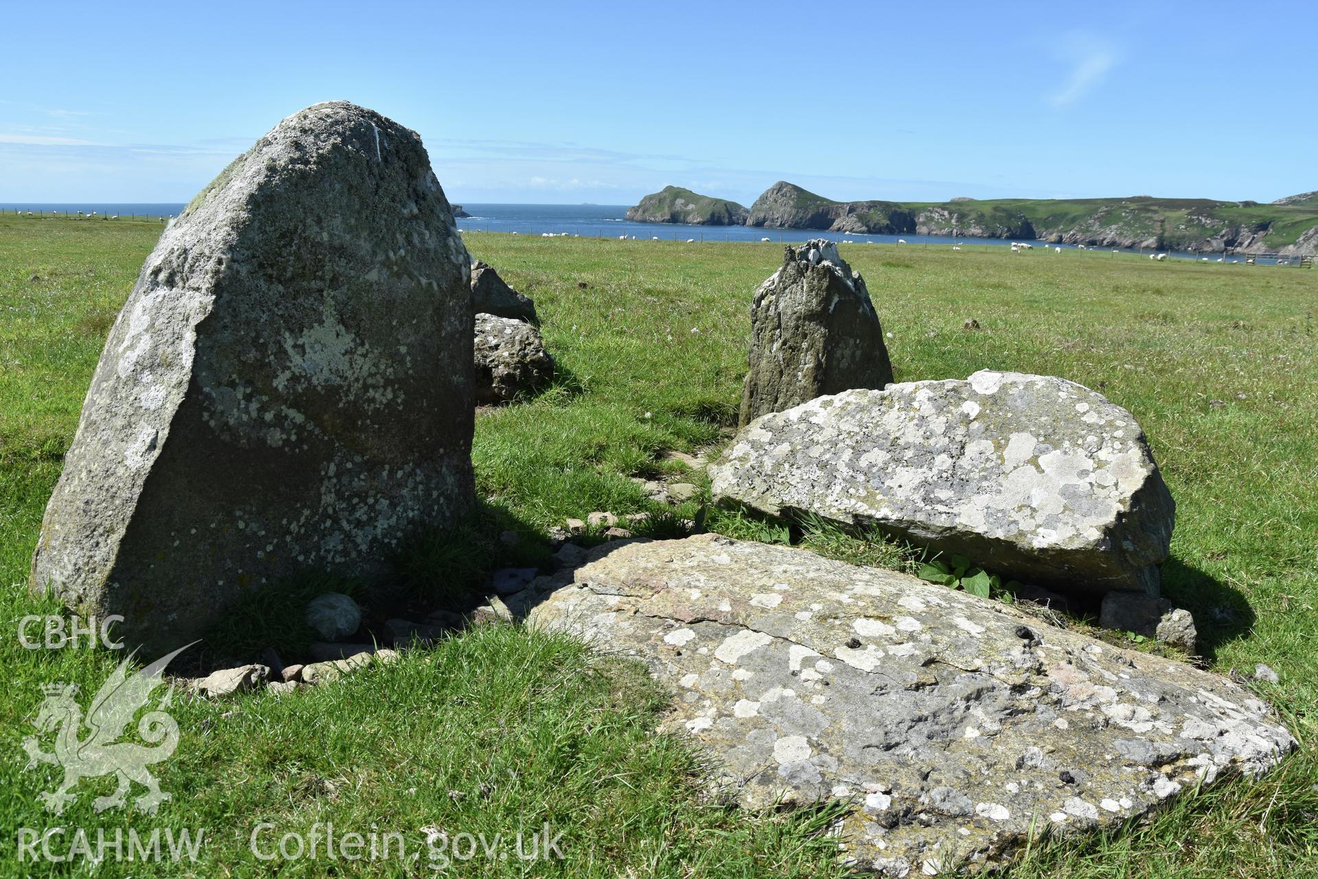 Lower Treginnis chambered tomb. Investigator?s photographic survey for the CHERISH Project. ? Crown: CHERISH PROJECT 2019. Produced with EU funds through the Ireland Wales Co-operation Programme 2014-2020. All material made freely available through the Open Government Licence.