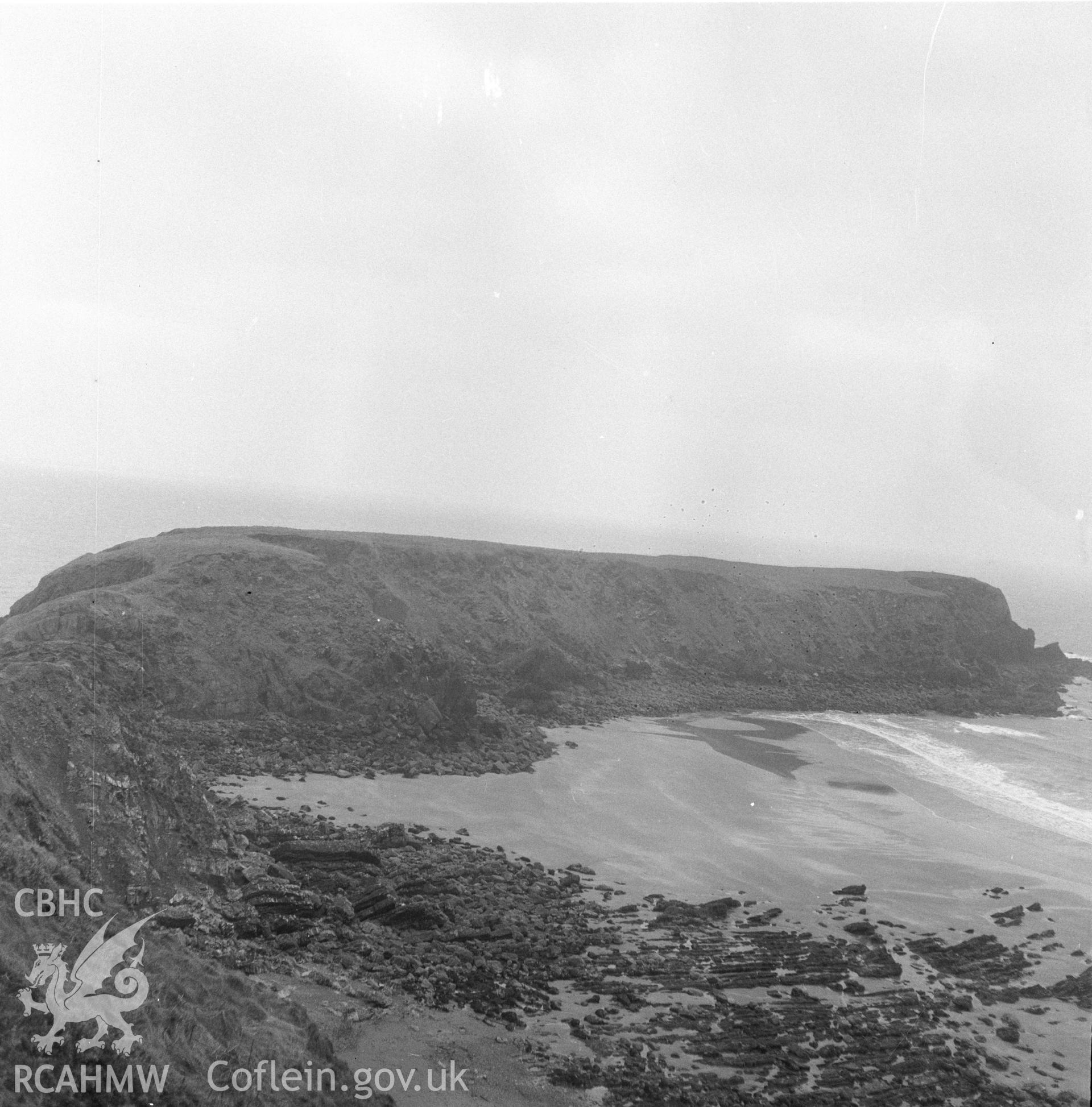 Digital copy of an acetate negative showing "Marloes, Gateholm Island", 15th April 1957.