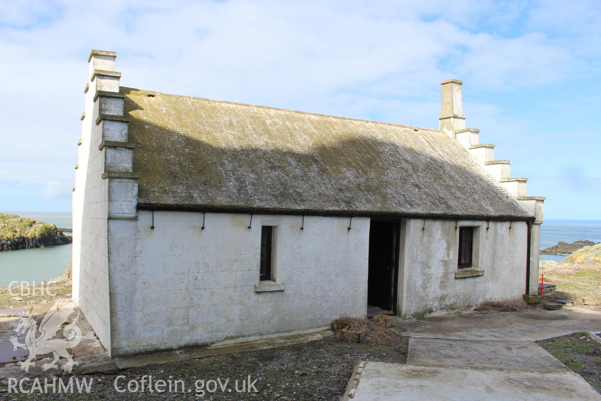 Skerries lighthouse keeper's cottage. Investigator's photographic survey for the CHERISH Project. ? Crown: CHERISH PROJECT 2018. Produced with EU funds through the Ireland Wales Co-operation Programme 2014-2020. All material made freely available through the Open Government Licence.