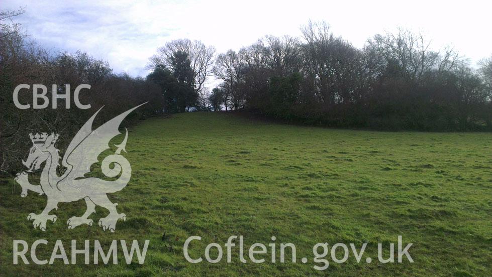 Digital colour photograph of the Craig-y-Dorth battlefield. Photographed during Phase Three of the Welsh Battlefield Metal Detector Survey, carried out by Archaeology Wales, 2012-2014. Project code: 2041 - WBS/12/SUR.