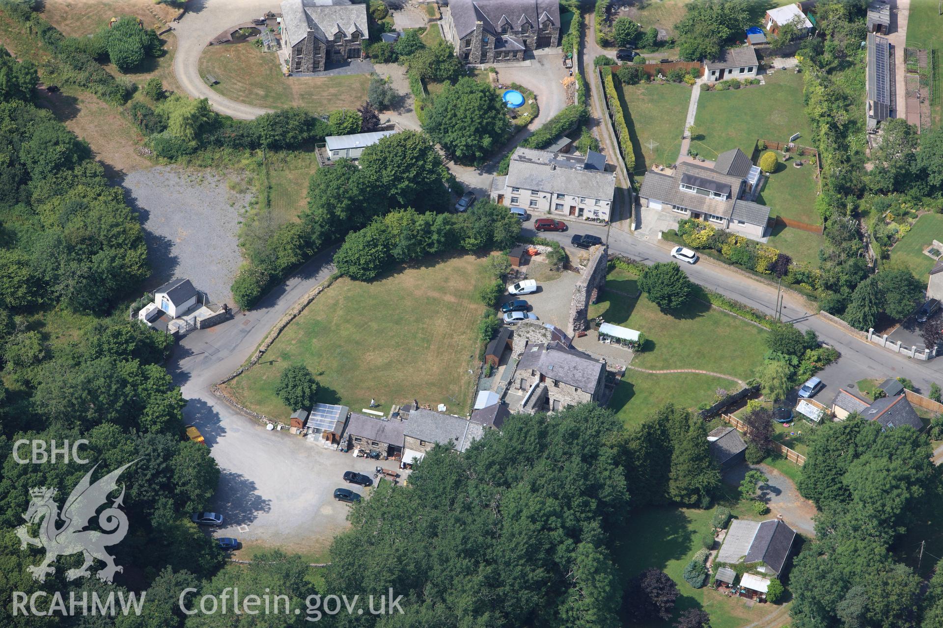 Priory of St Budoc and the Blessed Virgin, and Priory Farm, Milford Haven. Oblique aerial photograph taken during the Royal Commission?s programme of archaeological aerial reconnaissance by Toby Driver on 16th July 2013.