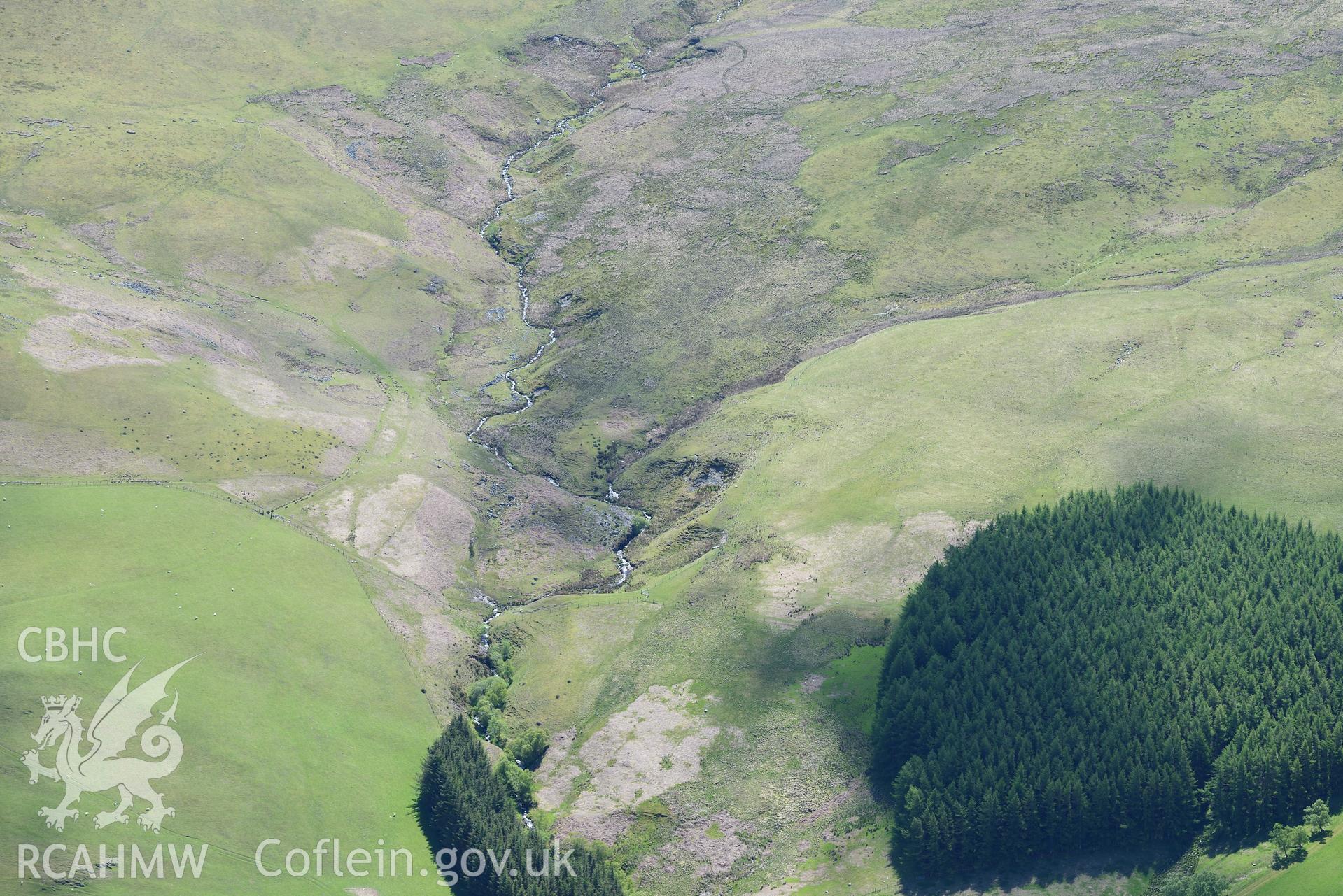 Nant Rhyd-Goch Settlement. Oblique aerial photograph taken during the Royal Commission's programme of archaeological aerial reconnaissance by Toby Driver on 3rd June 2015.