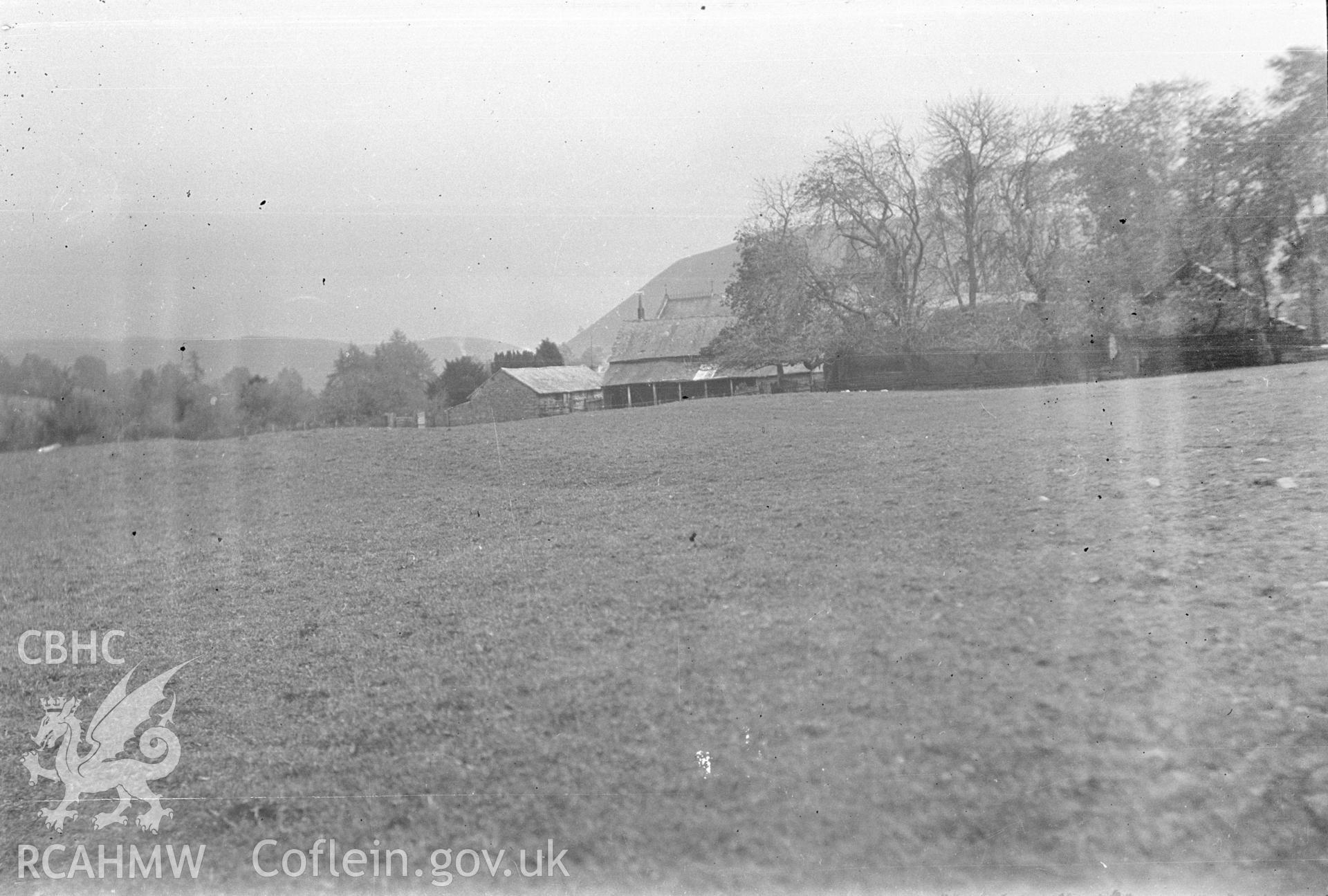 Digital copy of a nitrate negative showing Caer Noddfa, Carno. From the Cadw Monuments in Care Collection.