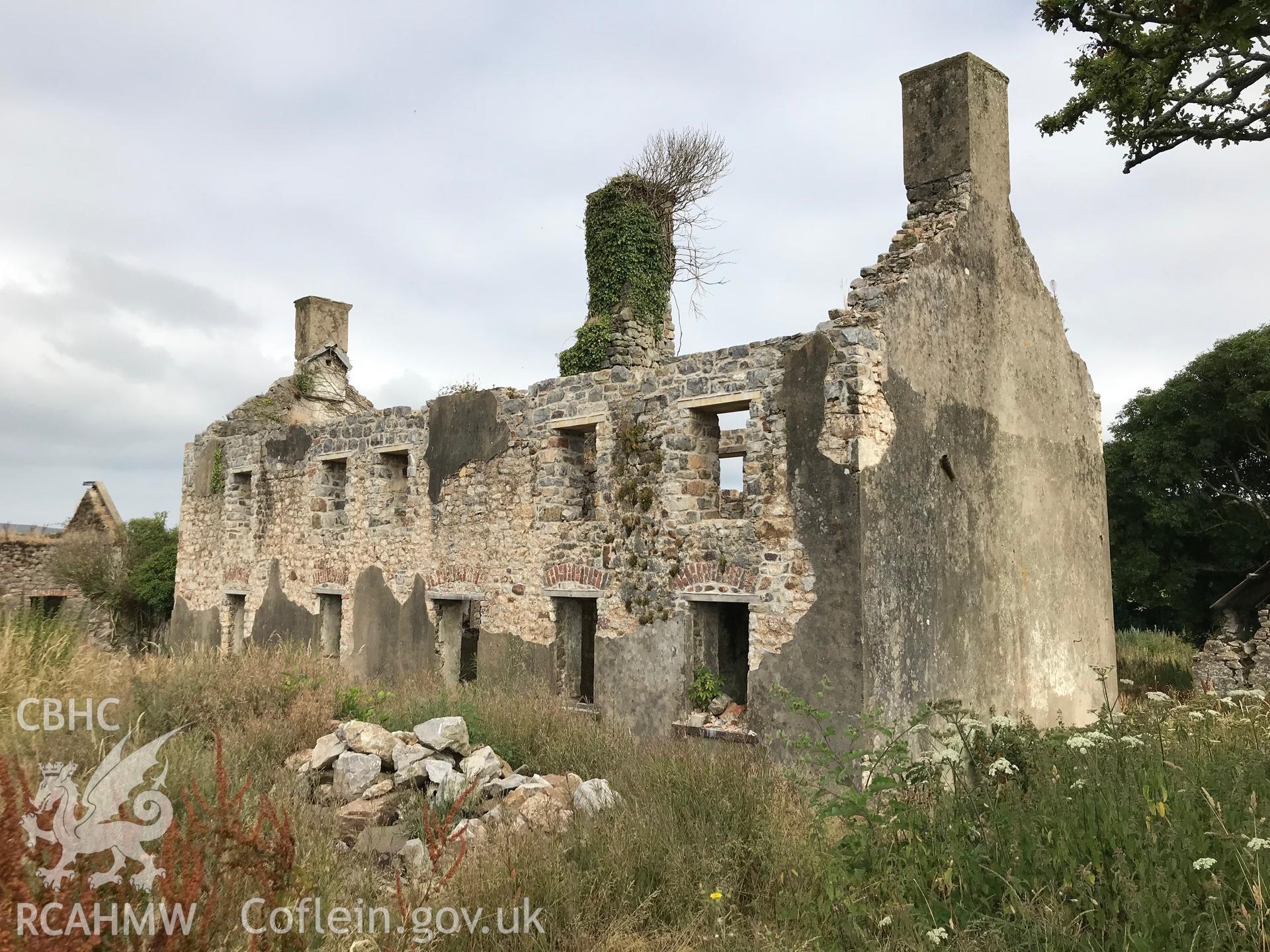 Remains of Newton house, Port Eynon, on the Gower Peninsula. Colour photograph taken by Paul R. Davis on 21st July 2018.