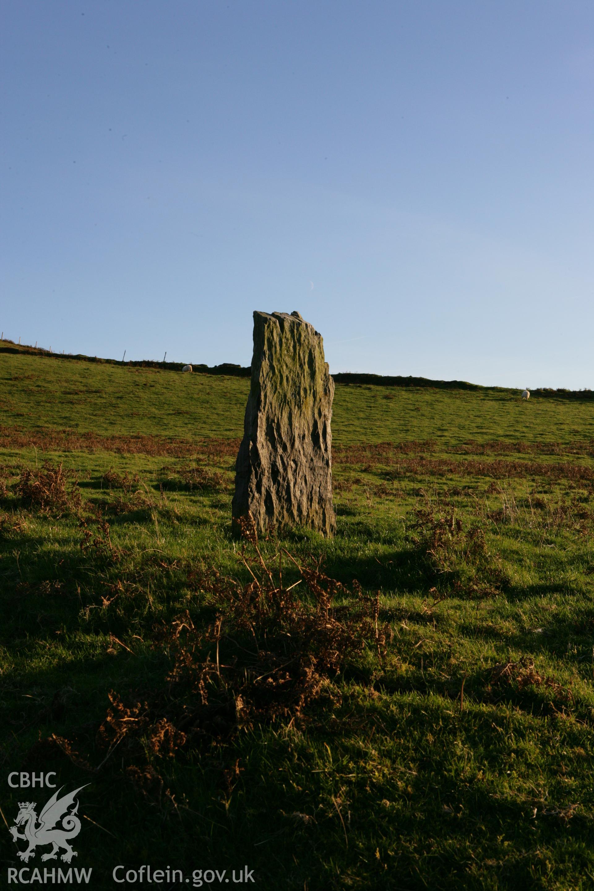 Photographic survey of standing stone pair in winter light, conducted on 15th November 2007.