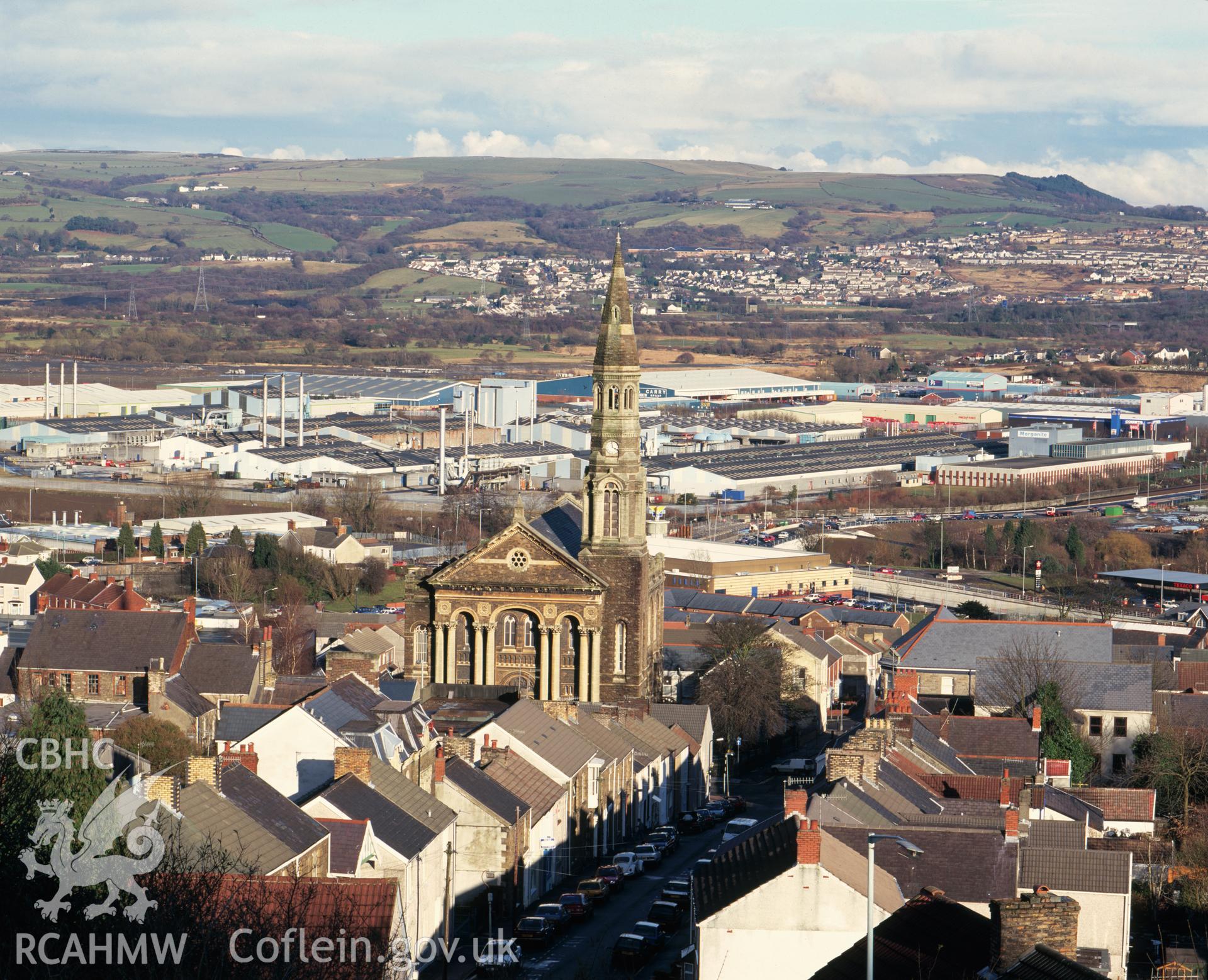 Digital copy of colour negative showing general view of Morriston Chapel, 1996.