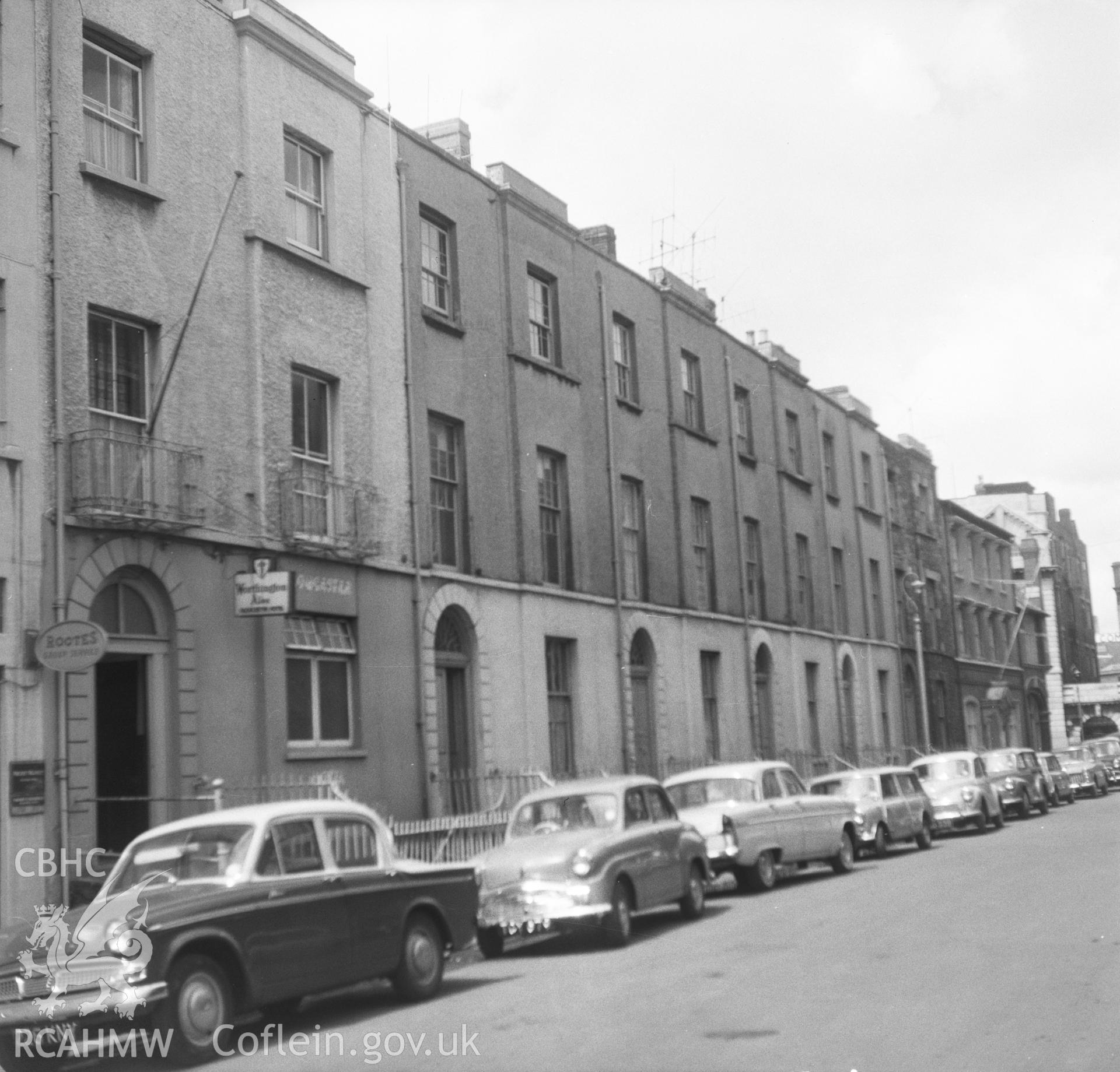 Digital copy of RCAHMW photo showing 6-37 Cambrian Place, Swansea.