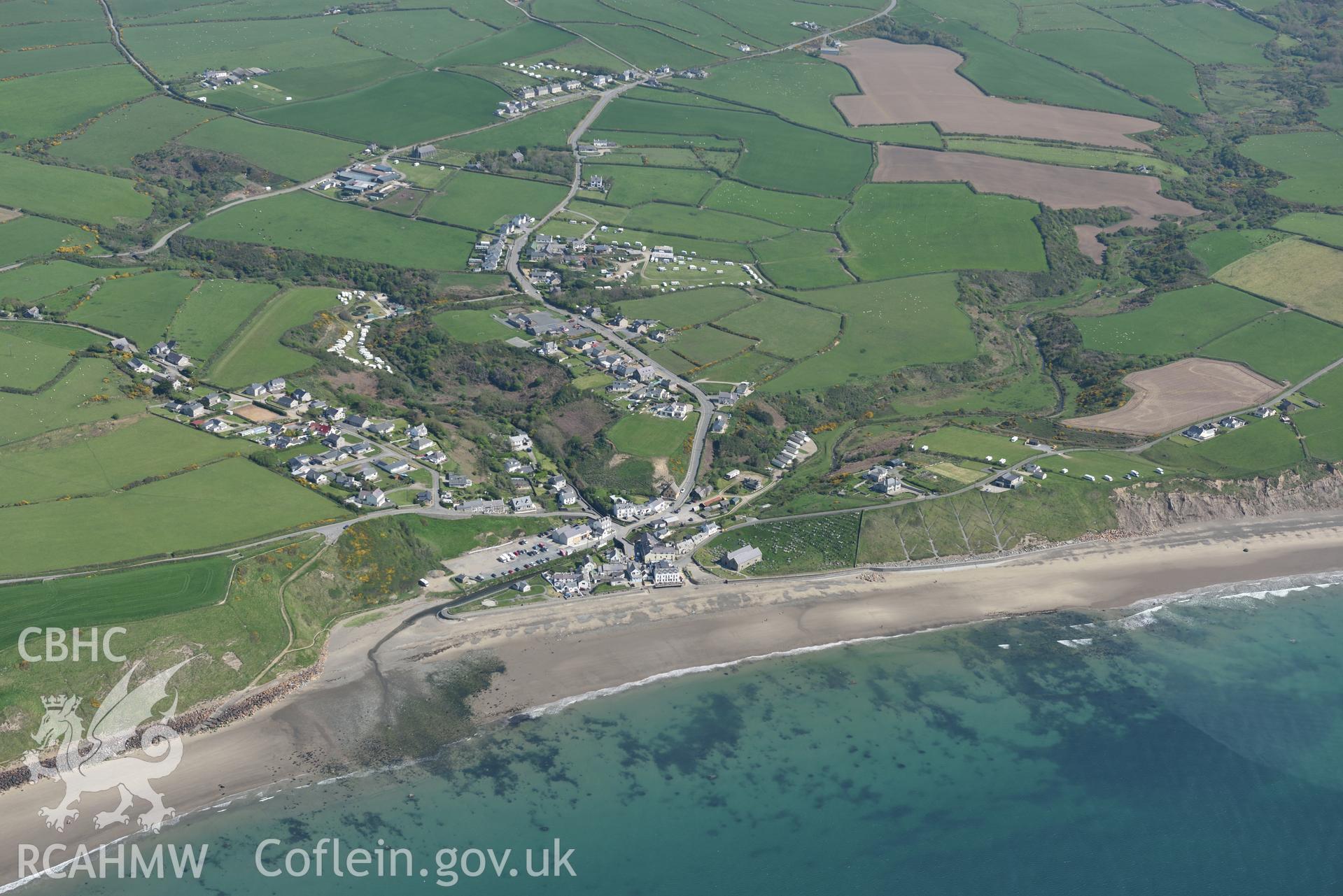 Aerial photography of Aberdaron taken on 3rd May 2017.  Baseline aerial reconnaissance survey for the CHERISH Project. ? Crown: CHERISH PROJECT 2017. Produced with EU funds through the Ireland Wales Co-operation Programme 2014-2020. All material made fre