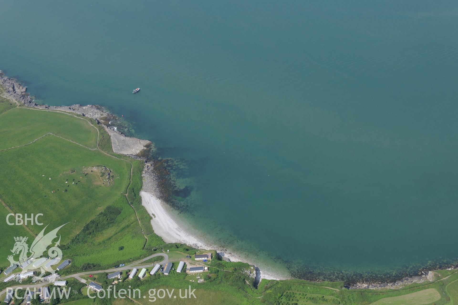 Wreck of the Royal Charter, off the east coast of Anglesey, near Moelfre. Oblique aerial photograph taken during the Royal Commission?s programme of archaeological aerial reconnaissance by Toby Driver on  12th July 2013.