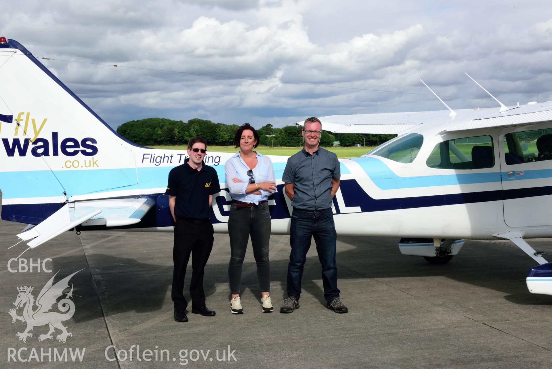 Investigator?s photographic survey of The One Show filming at Haverfordwest Airport on the 17th July 2018 with presenter Lucy Siegle, for the 2018 heatwave story.