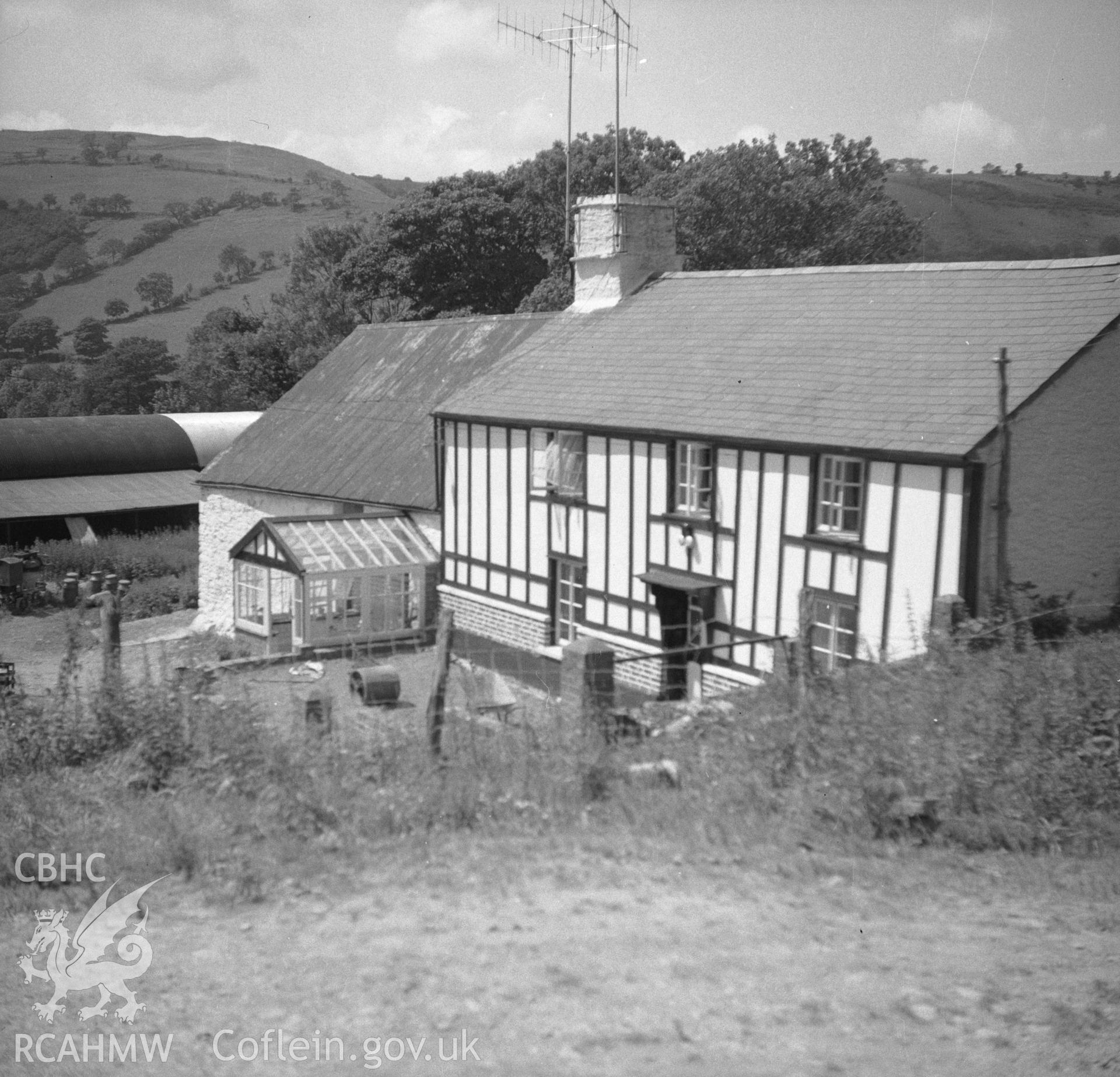 Digital copy of a nitrate negative showing exterior view of Maes y Rhiw, Llansadwrn.