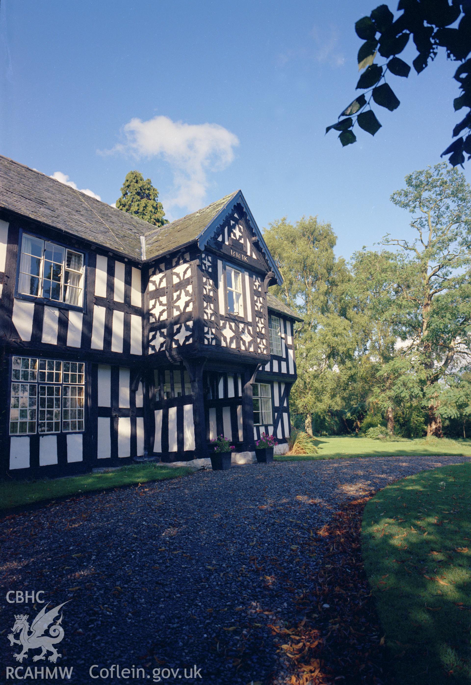 Digital copy of a colour negative showing view of The Old Vicarage, Berriew, taken by RCAHMW.