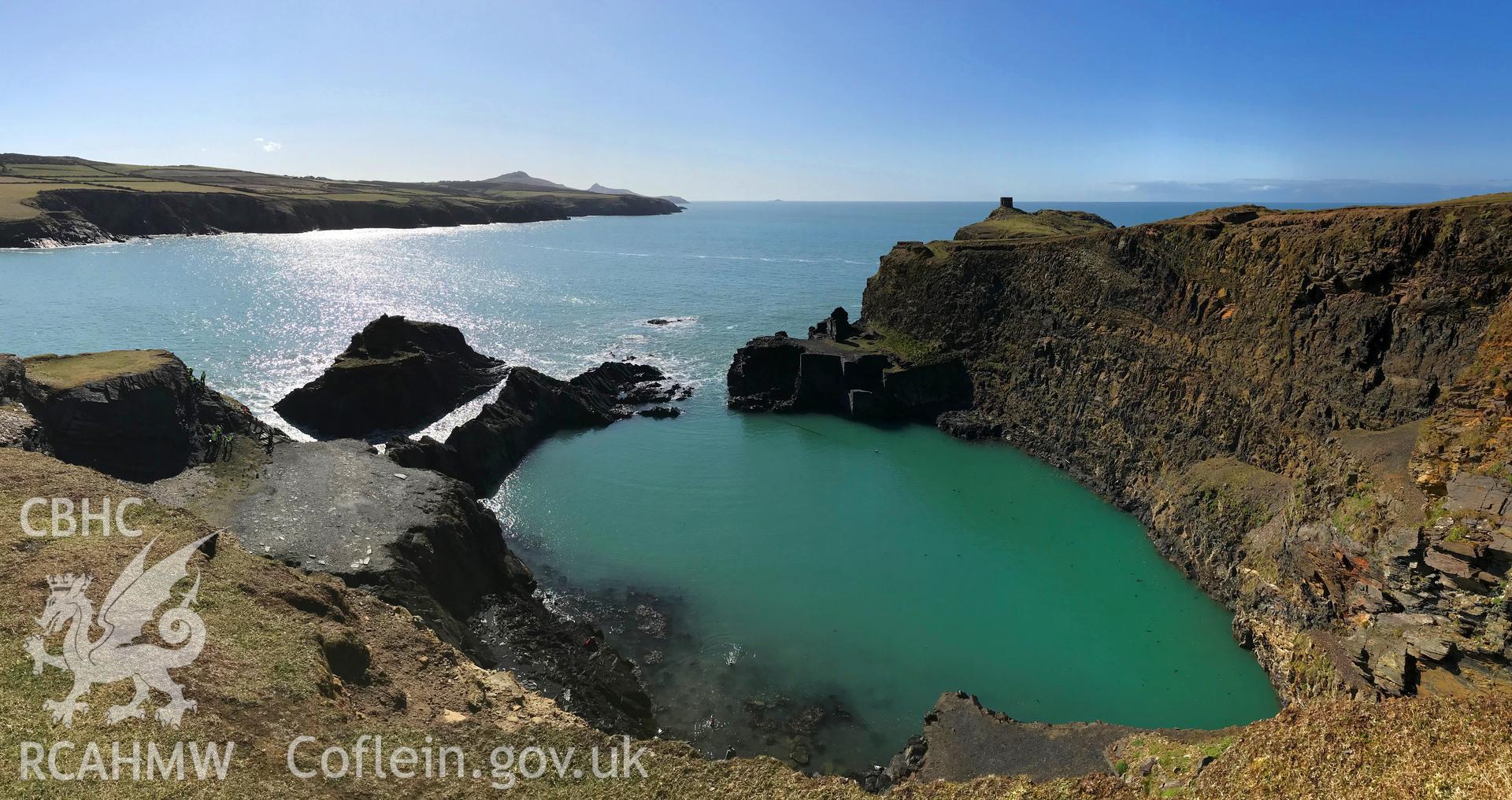 Colour photo showing view of Abereiddy, taken by Paul R. Davis, 2018.