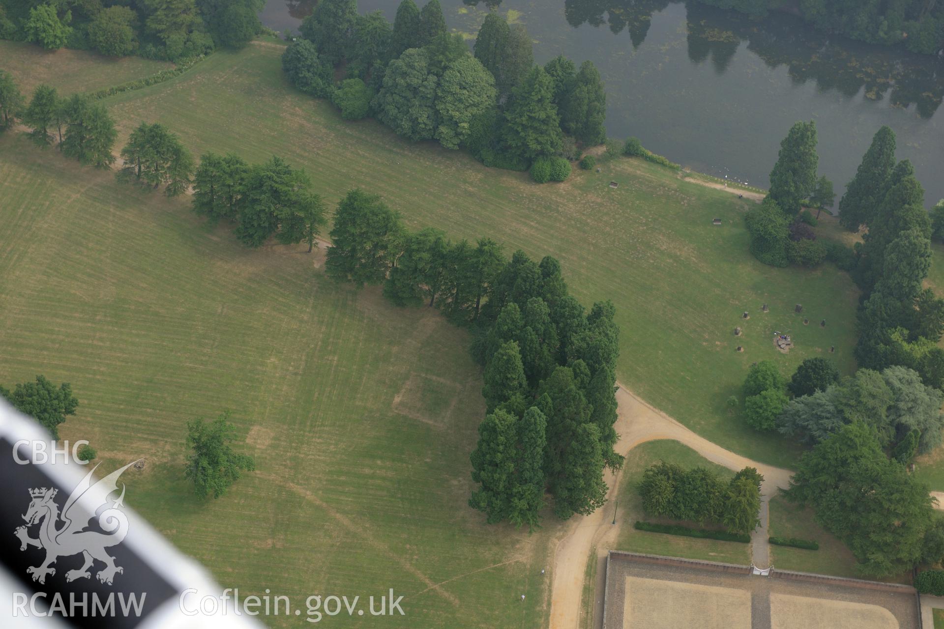 Royal Commission aerial photography of Tredegar Park parchmarks taken during drought conditions on 22nd July 2013.