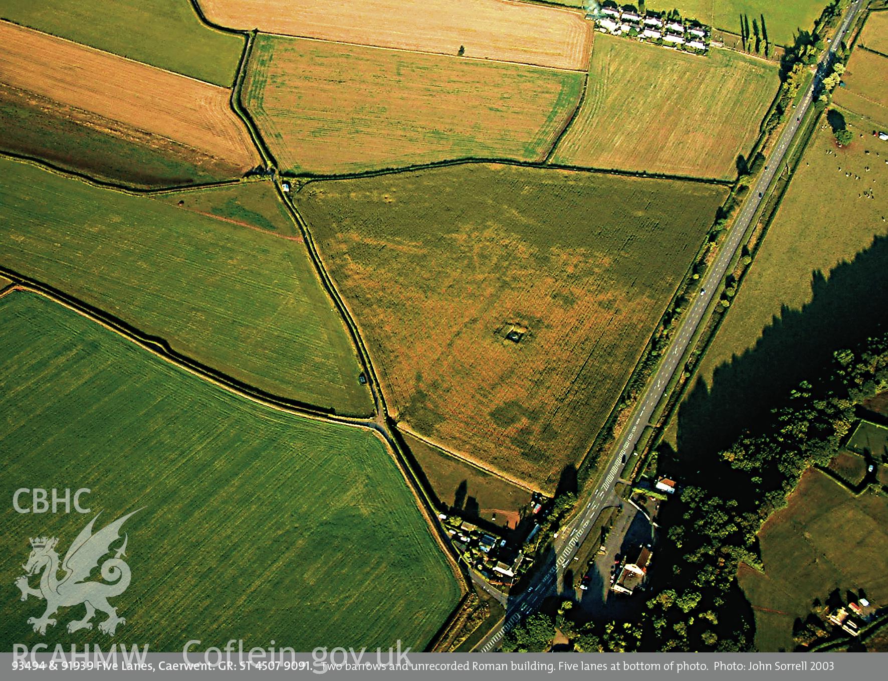 View of Five lanes, Caerwent taken by John Sorrell, 2003.