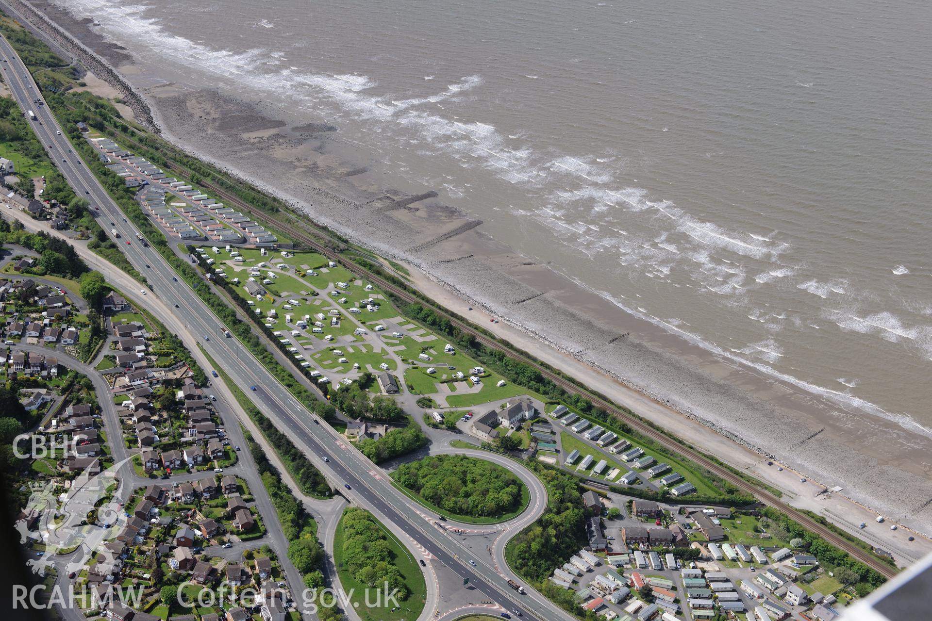 Moranedd house, Llanddulas, near Colwyn Bay. Oblique aerial photograph taken during the Royal Commission?s programme of archaeological aerial reconnaissance by Toby Driver on 22nd May 2013.