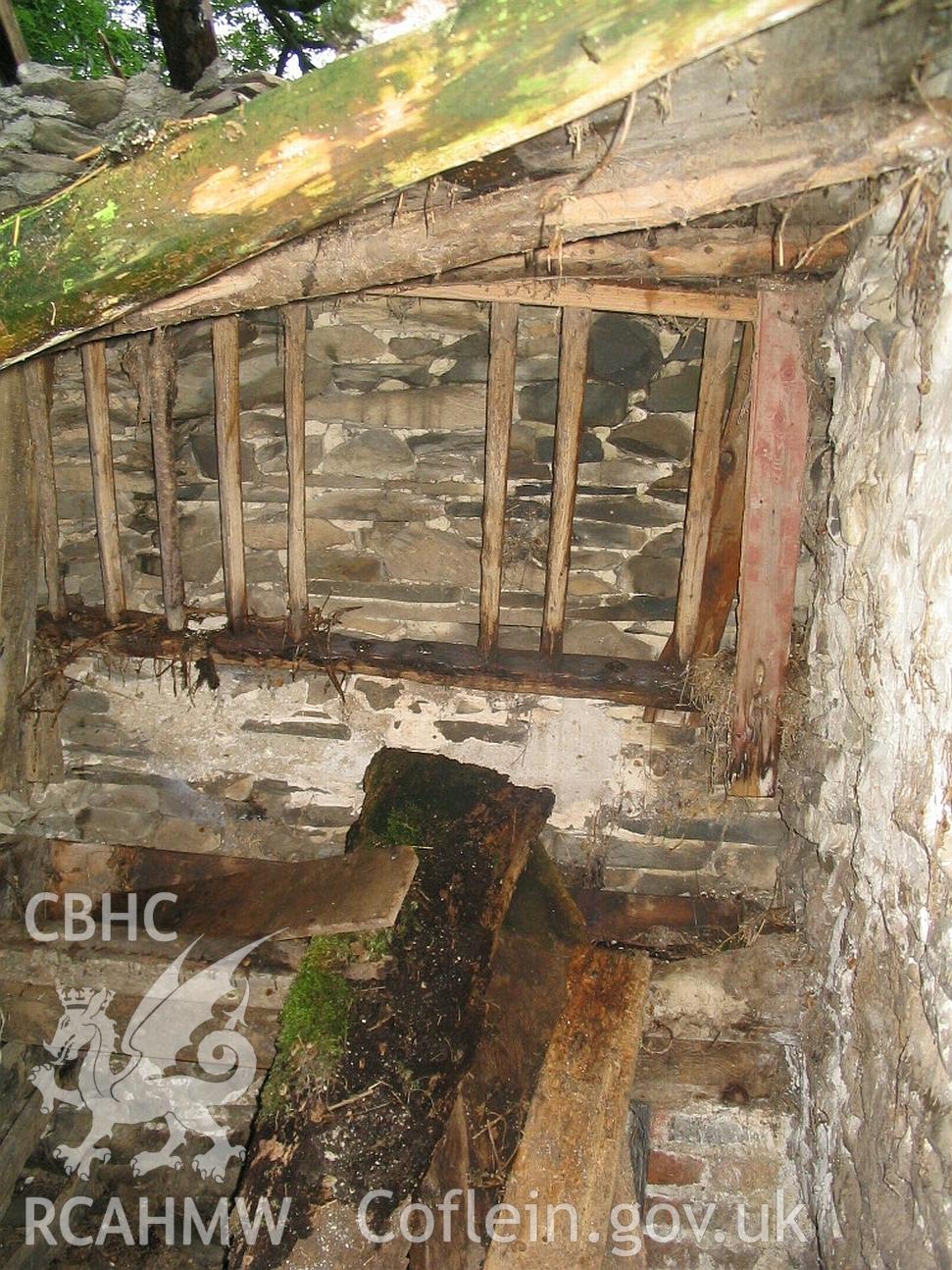 Allt Ddu farmhouse, cow house interior detail.