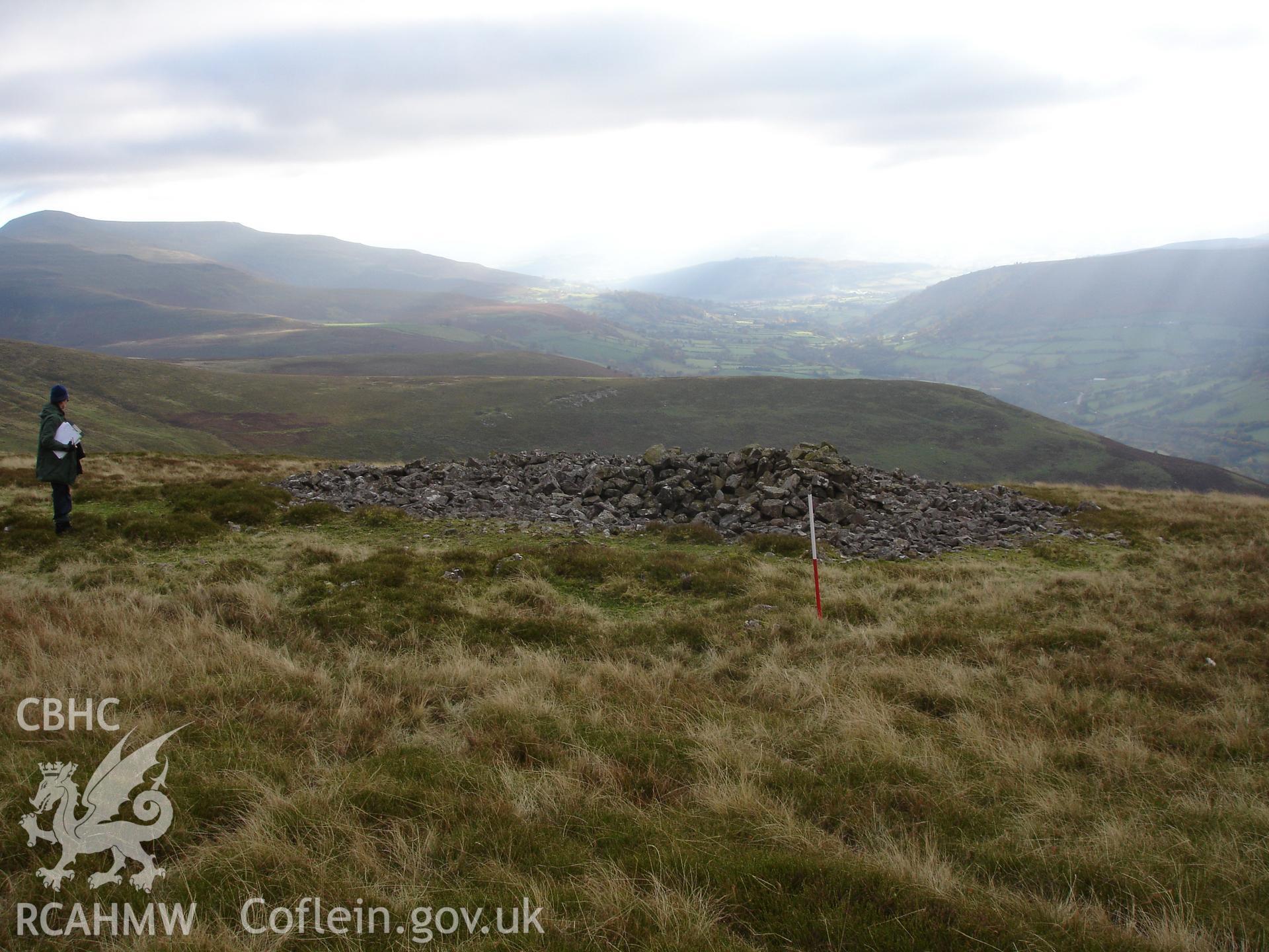 Digital colour photograph of Pen Trumau Cairn II taken on 02/11/2007 by R.P.Sambrook during the Black Mountains Central (North) Survey undertaken by Trysor.