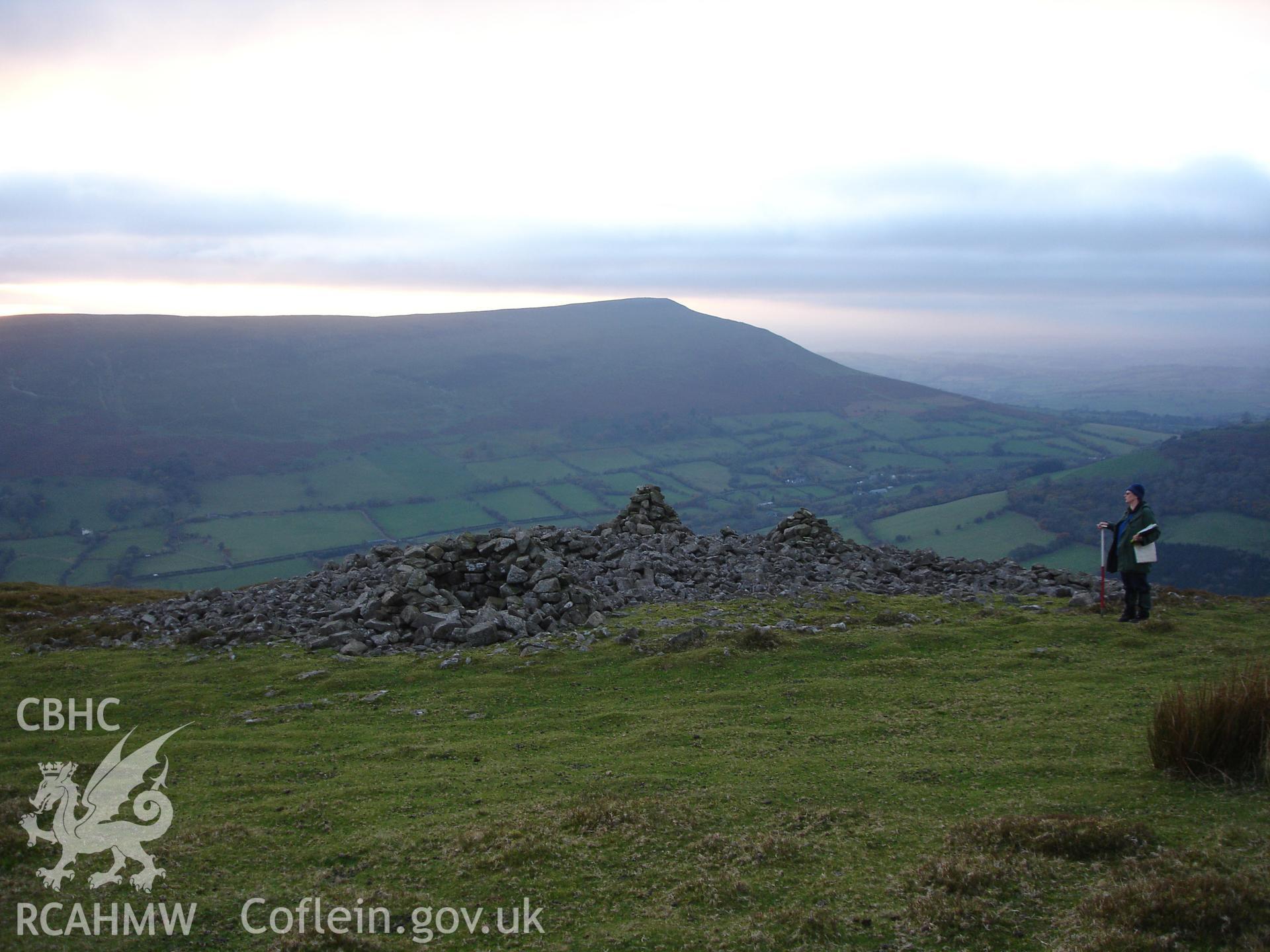 Digital colour photograph of Pen Trumau Cairn I taken on 02/11/2007 by R.P.Sambrook during the Black Mountains Central (North) Survey undertaken by Trysor.