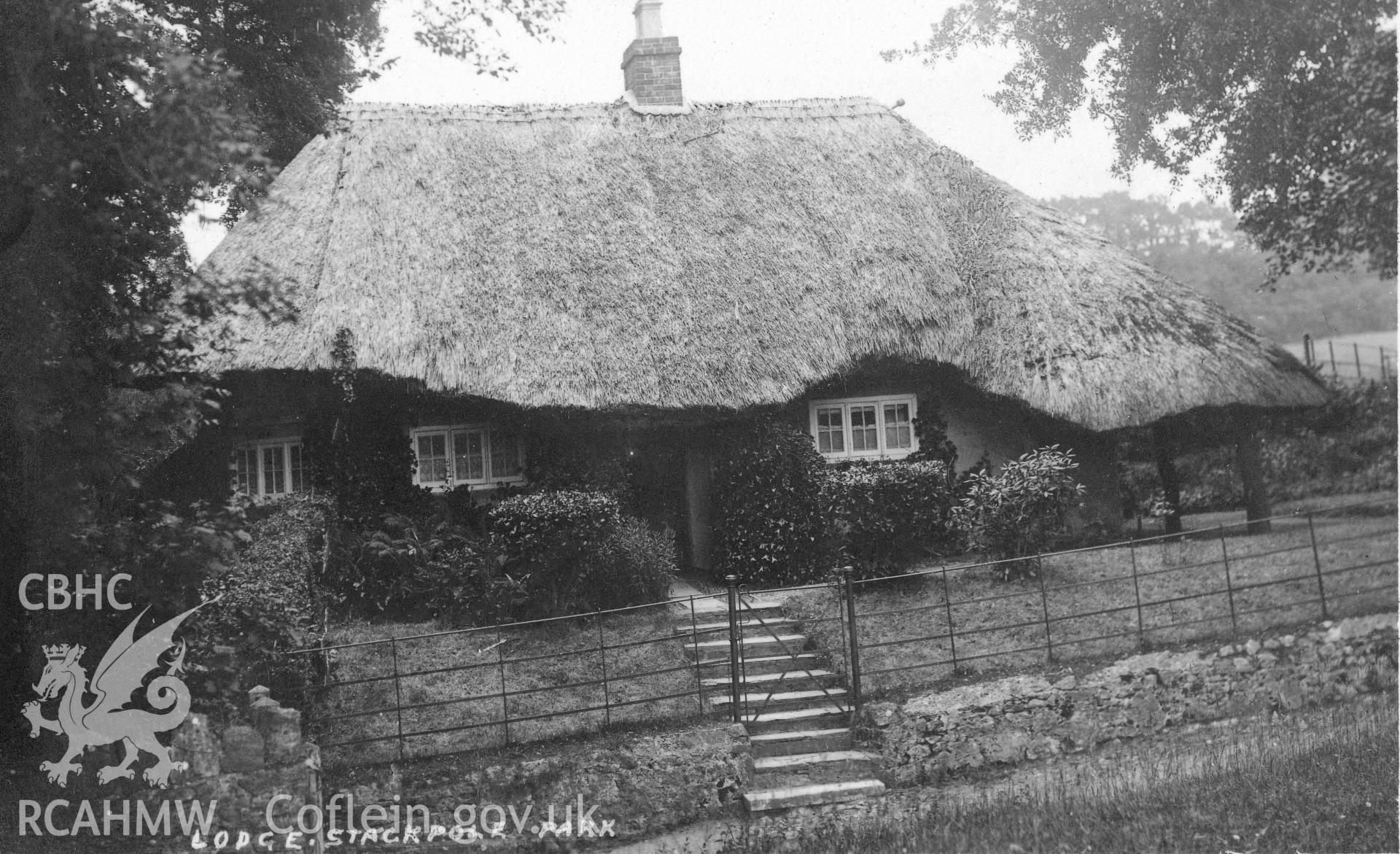 Postcard view of Park Lodge, Stackpole Court.