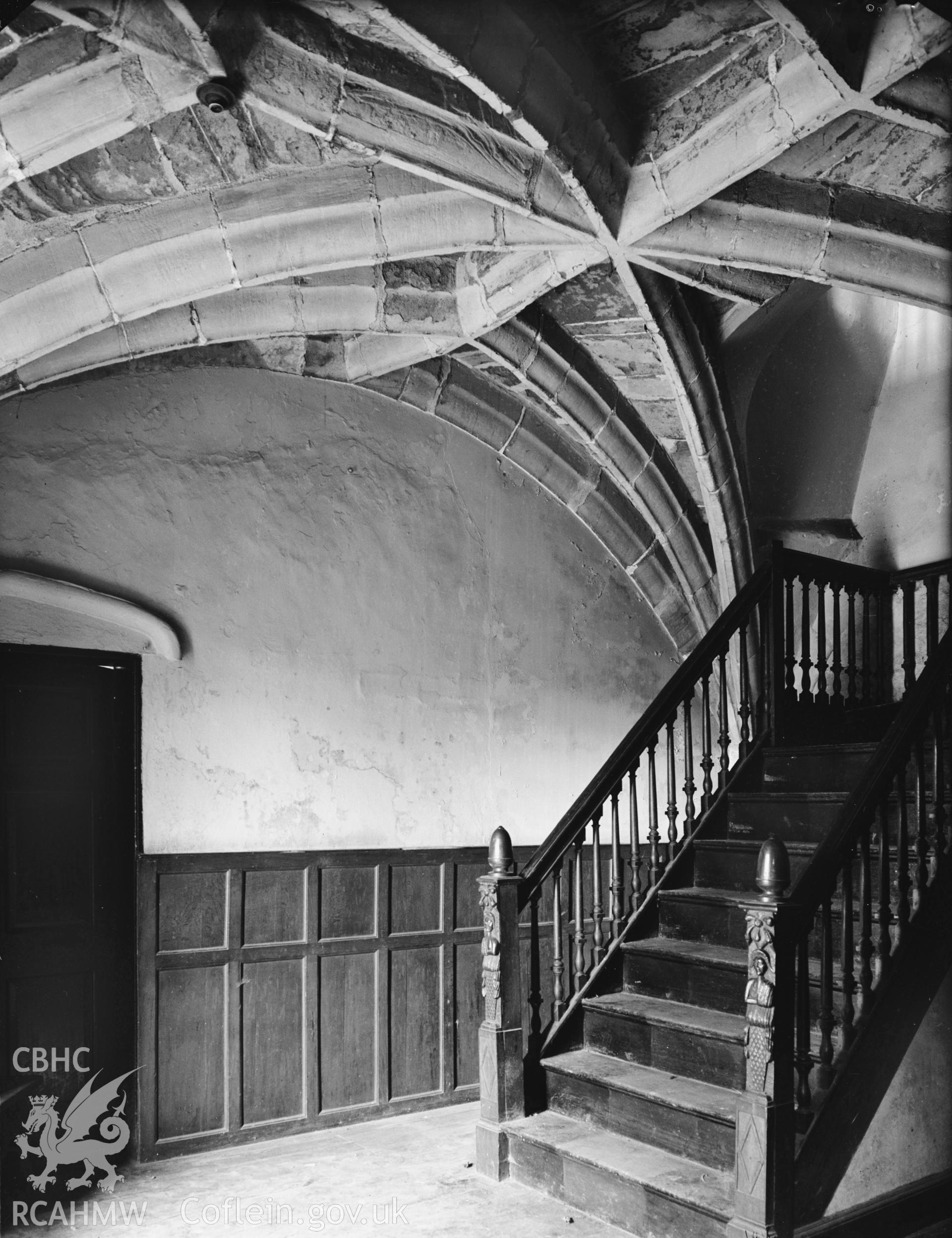 Interior - cloisters showing stone vaulting