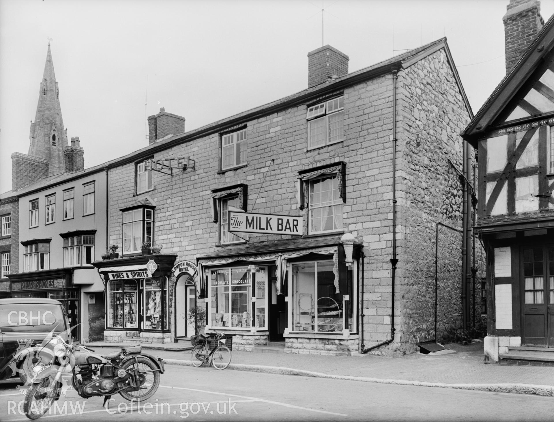 One black and white photograph of 13 and 14, St Peter's Square, Ruthin.