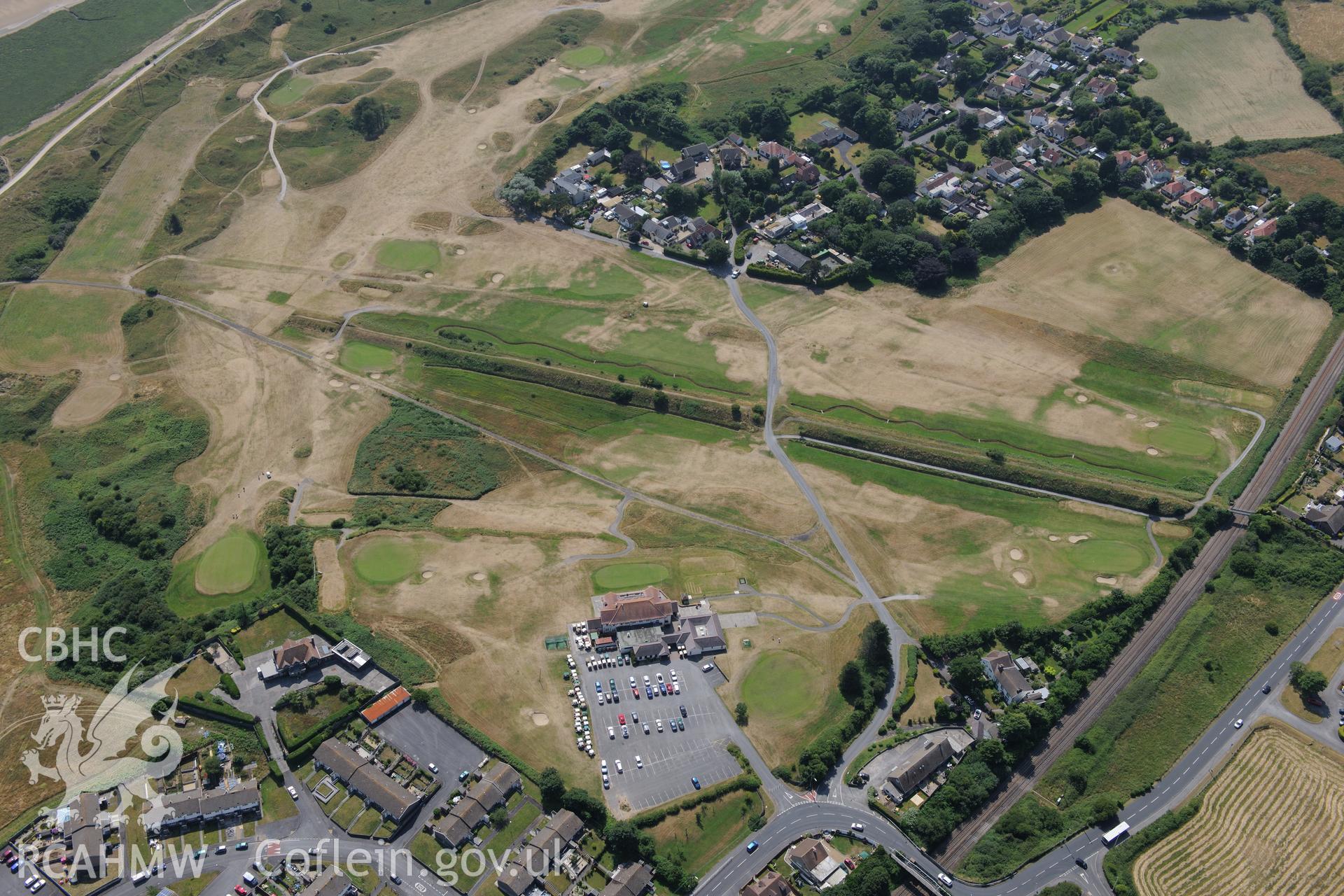 Stanley Pit tramway, Pembrey. Oblique aerial photograph taken during the Royal Commission?s programme of archaeological aerial reconnaissance by Toby Driver on 16th July 2013.