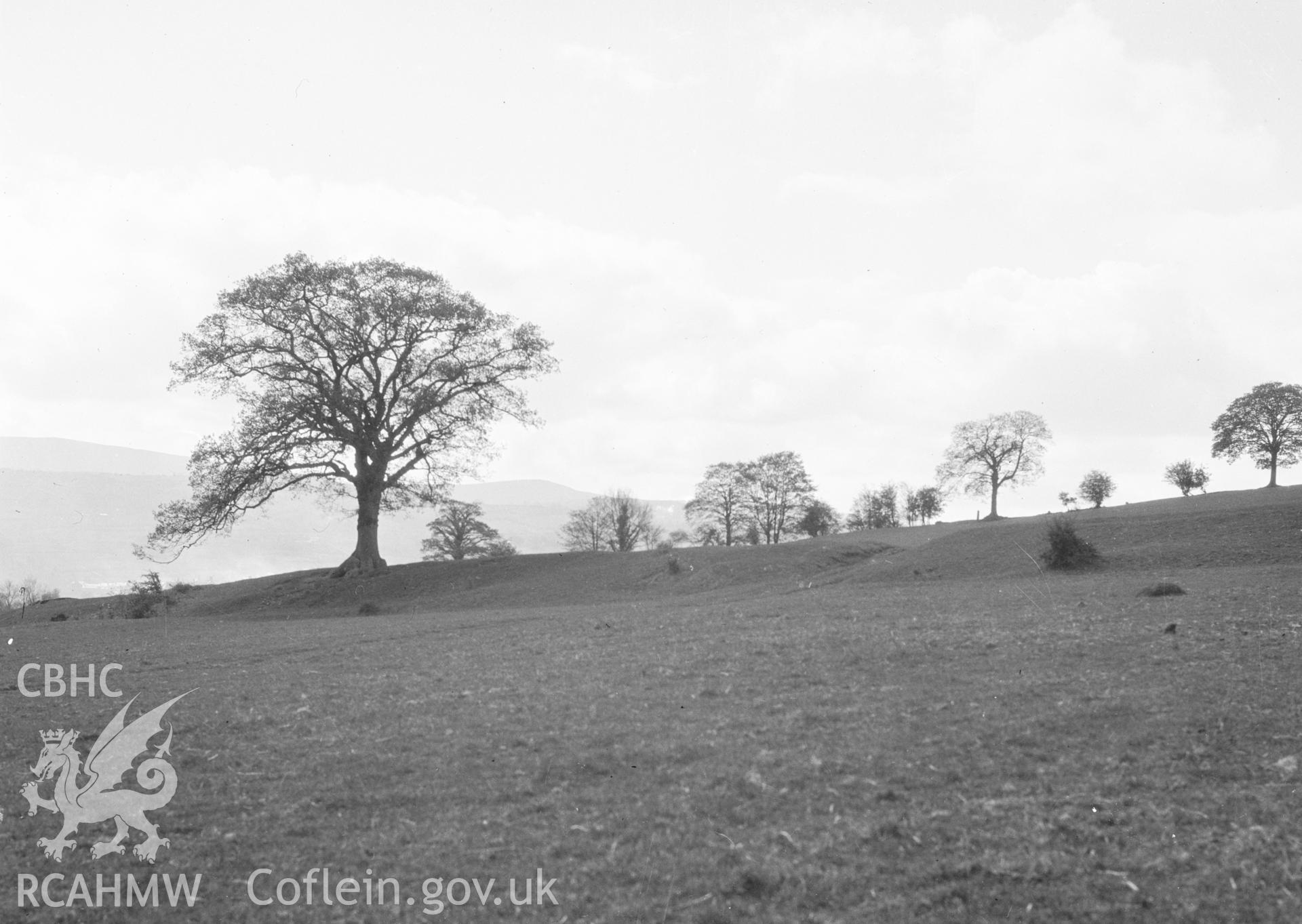 Digital copy of a nitrate negative showing The Gaer, Clyro.