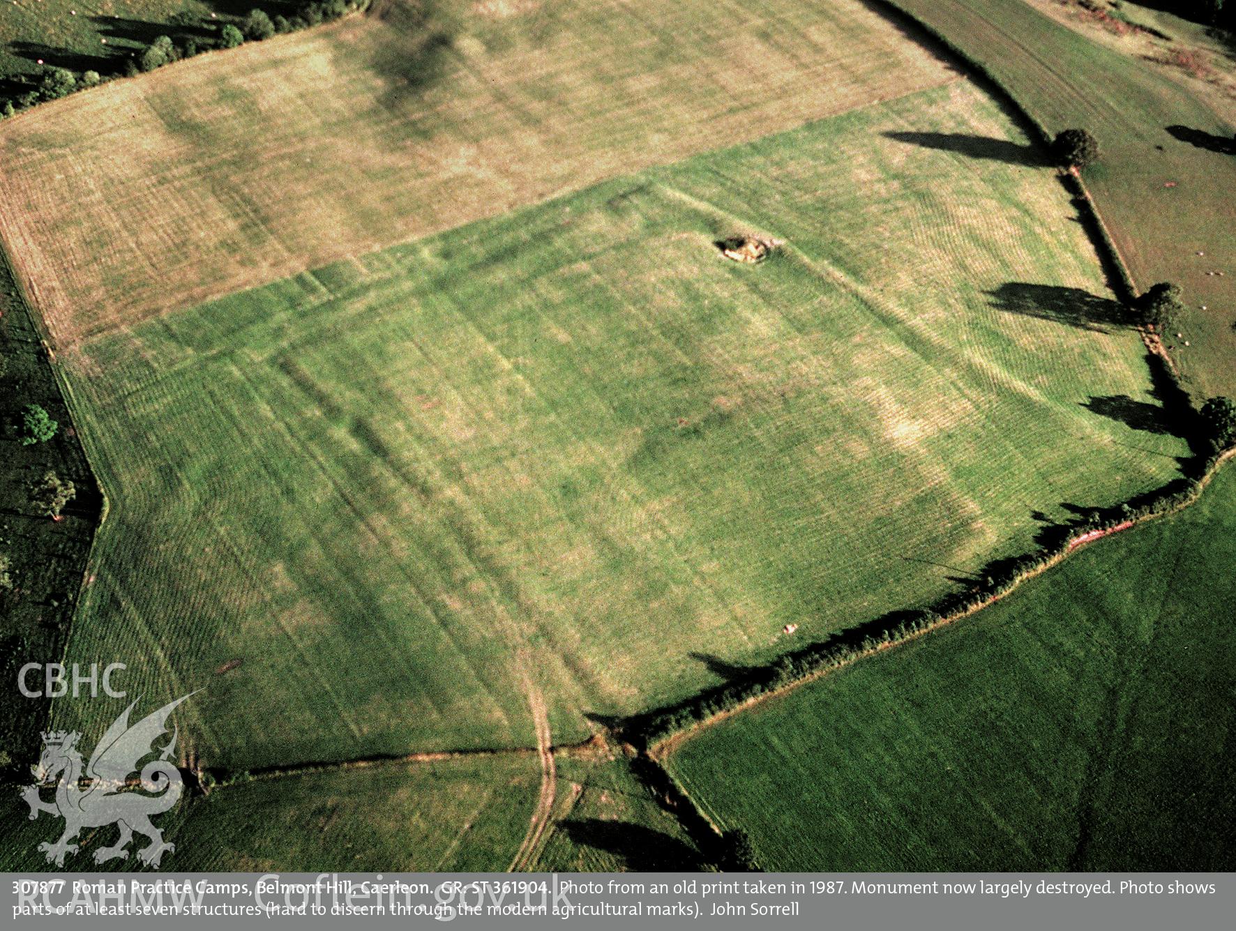 View of Practice Camps at Caerleon, taken by John Sorrell, 1987.