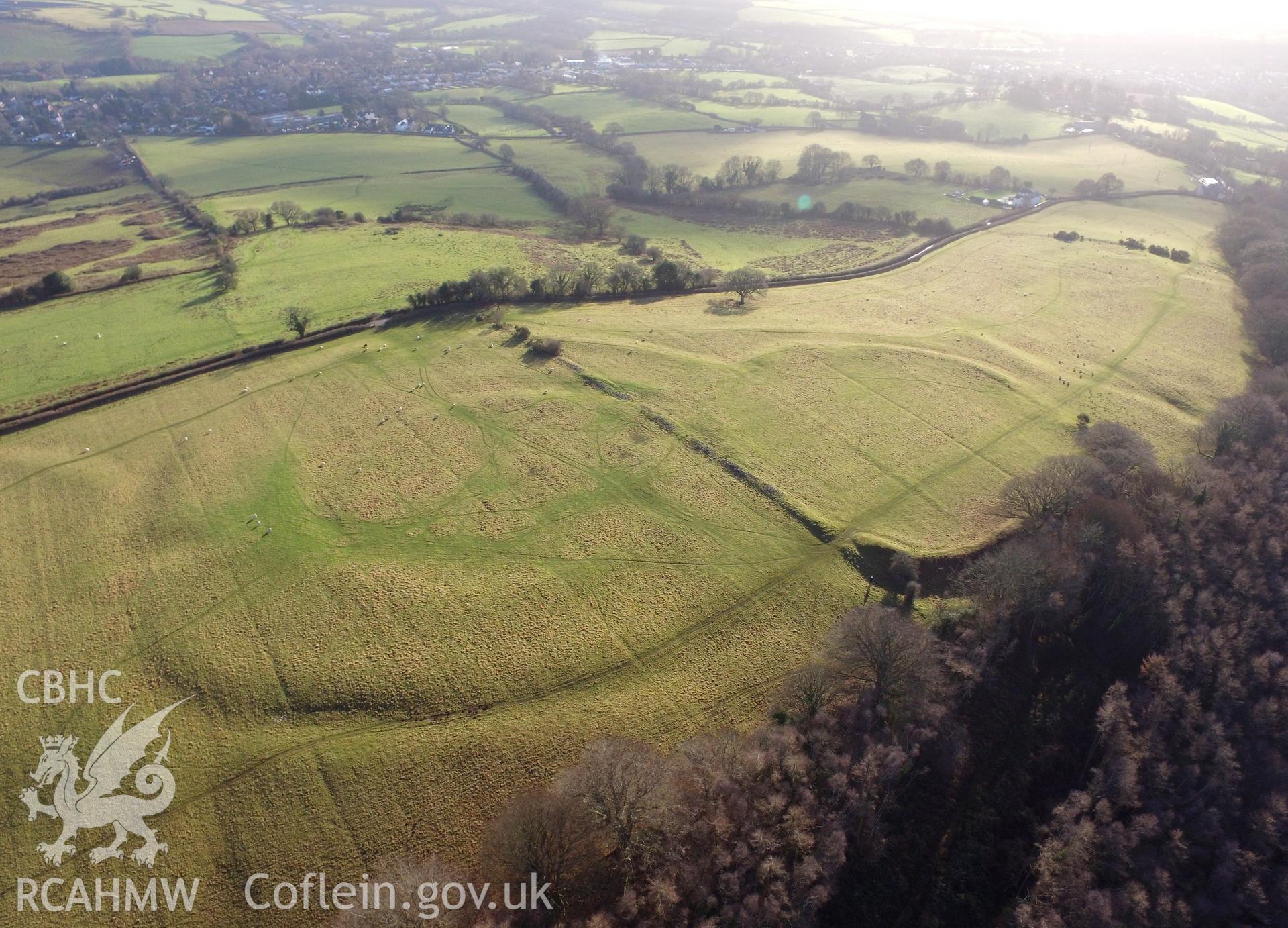 Photo showing Coed y Caerau, taken by Paul R. Davis, December 2017.