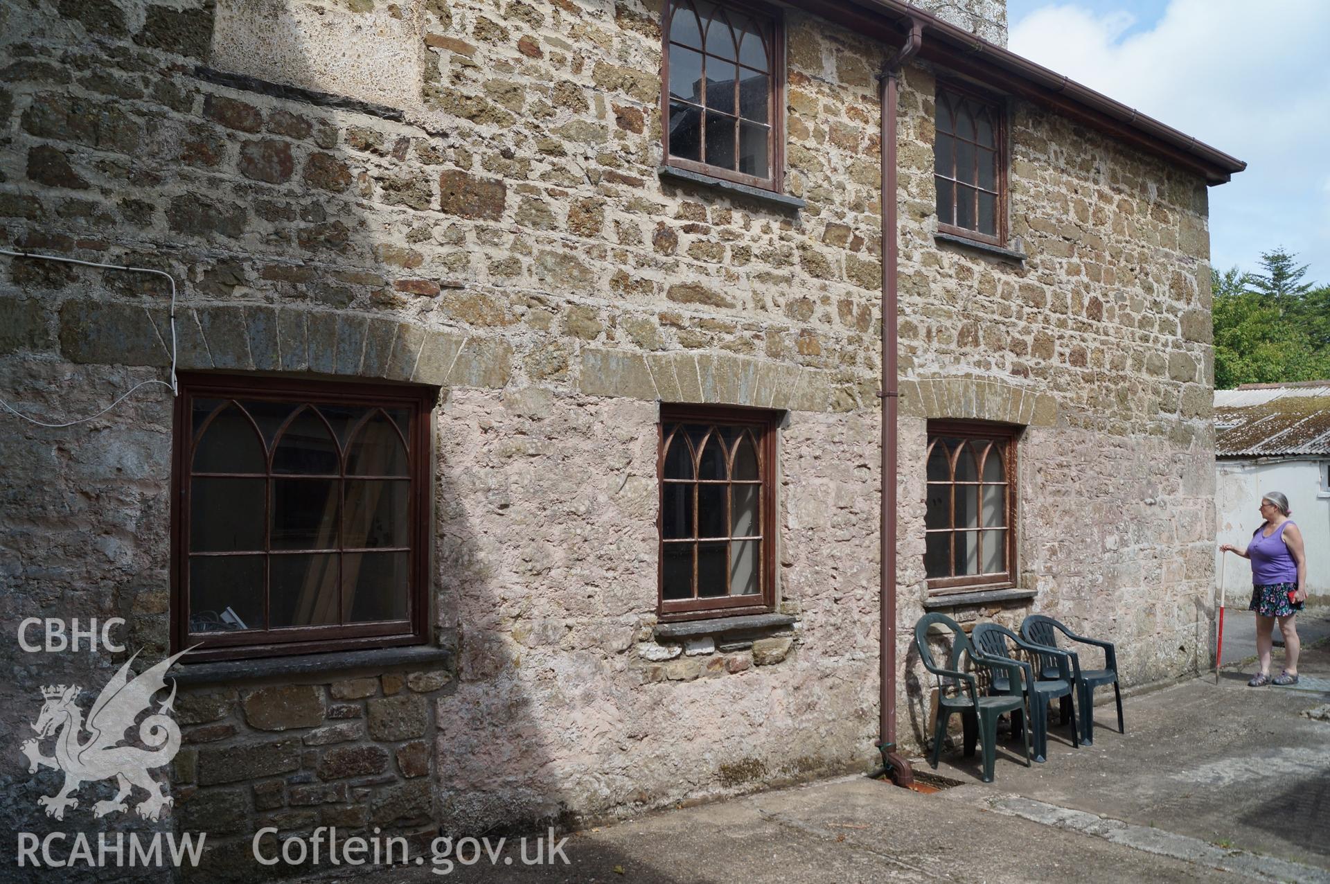 View 'looking east the southern side of the northeast block from the central yard area,' Robeston House. Photograph and description by Jenny Hall and Paul Sambrook of Trysor, 22nd June 2017.
