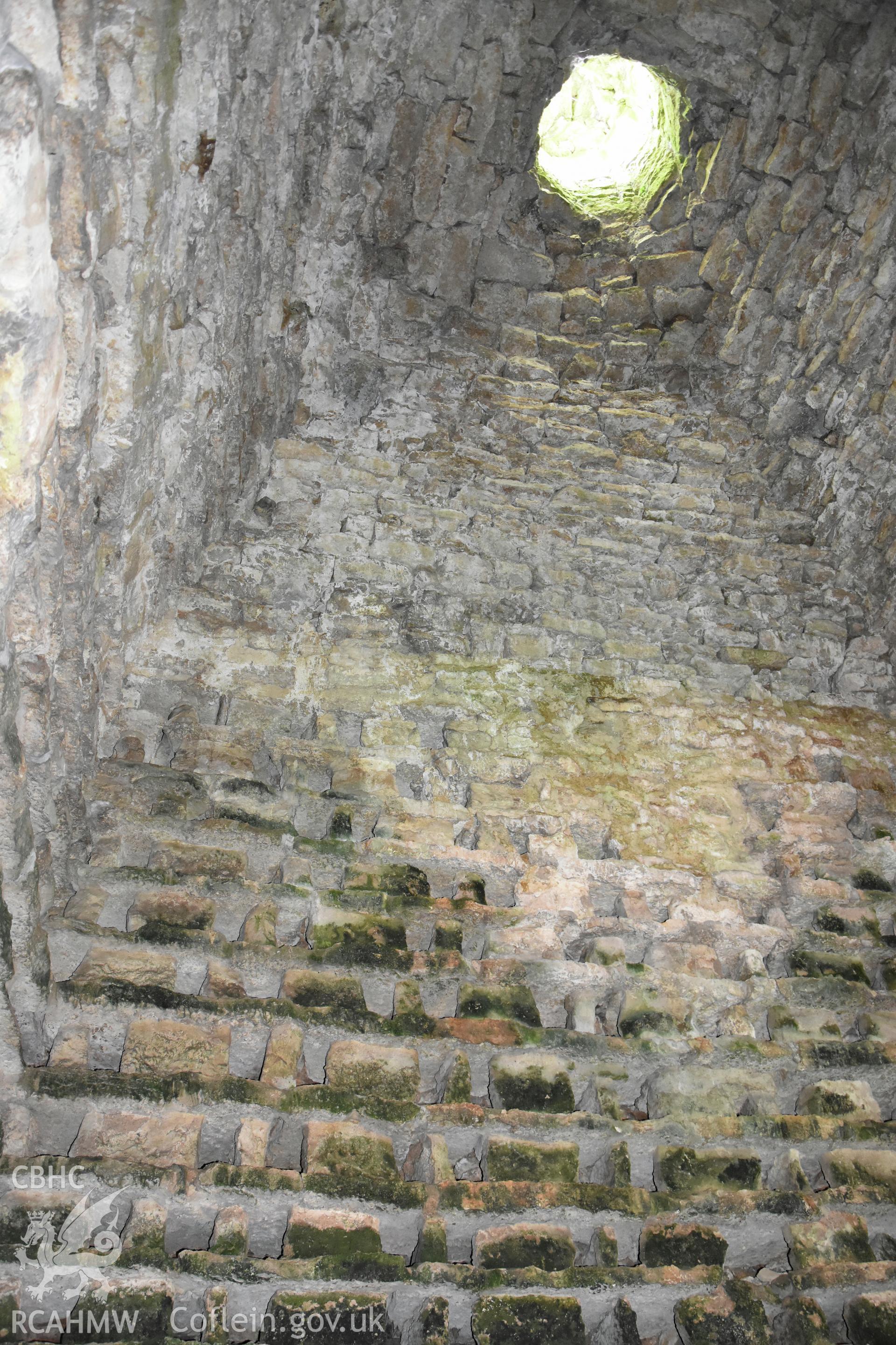 Investigator's photographic survey of Penmon Priory Dovecote for the CHERISH Project. ? Crown: CHERISH PROJECT 2019. Produced with EU funds through the Ireland Wales Co-operation Programme 2014-2020. All material made freely available through the Open Government Licence.