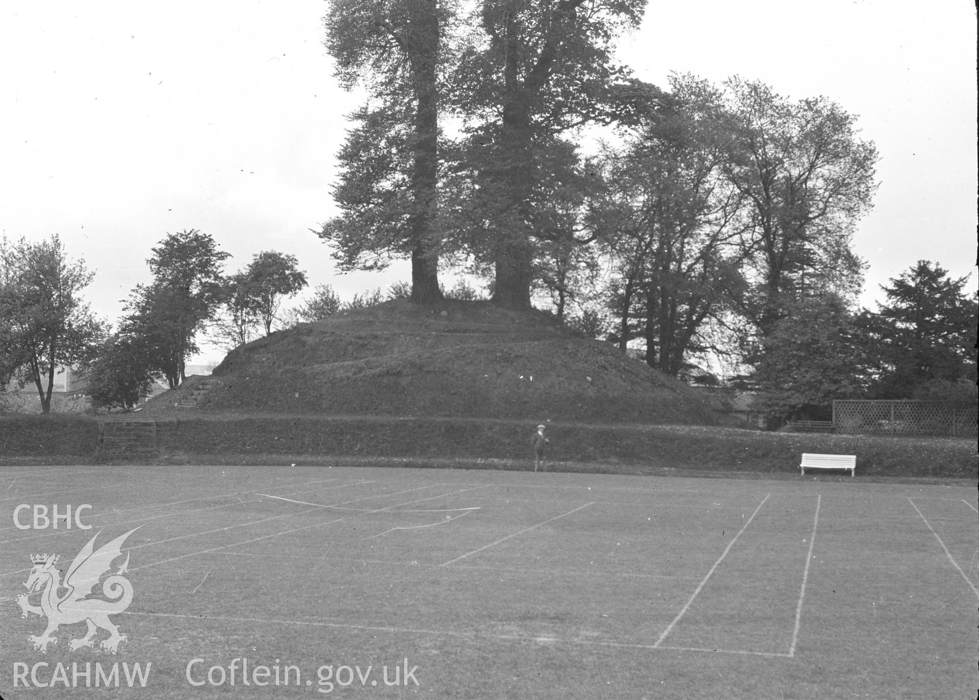 Digital copy of a nitrate negative relating to Domen Castell, Welshpool.