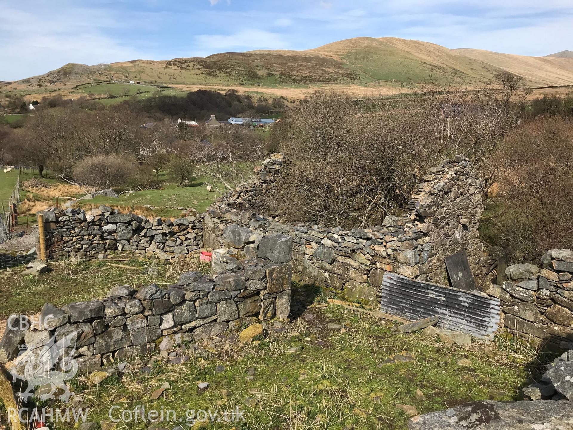 Colour photo showing view of Gwern Saeson Bach, Bethesda, taken by Paul R. Davis, 2018.