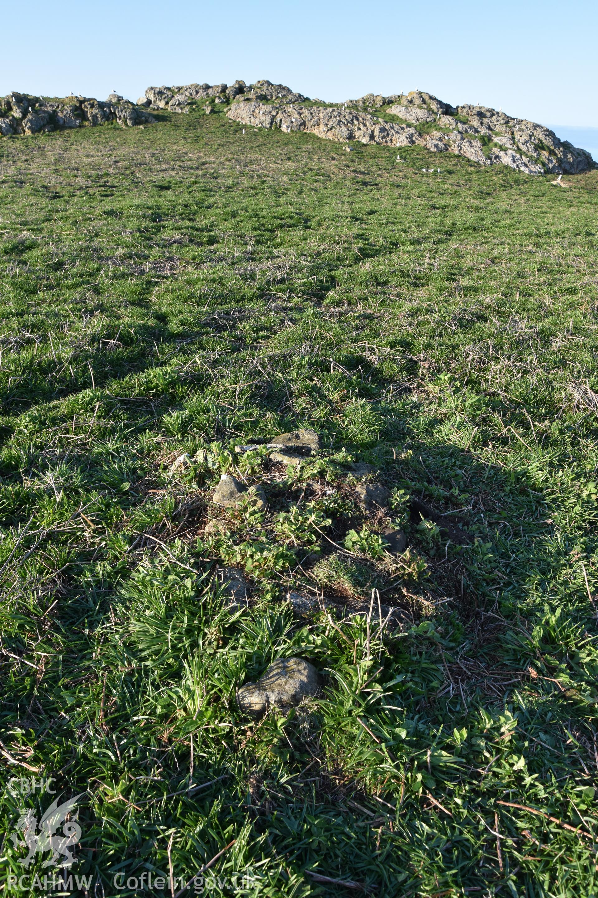 Skomer Island cairn group 1. Field survey 19 April 2018. Cairn A