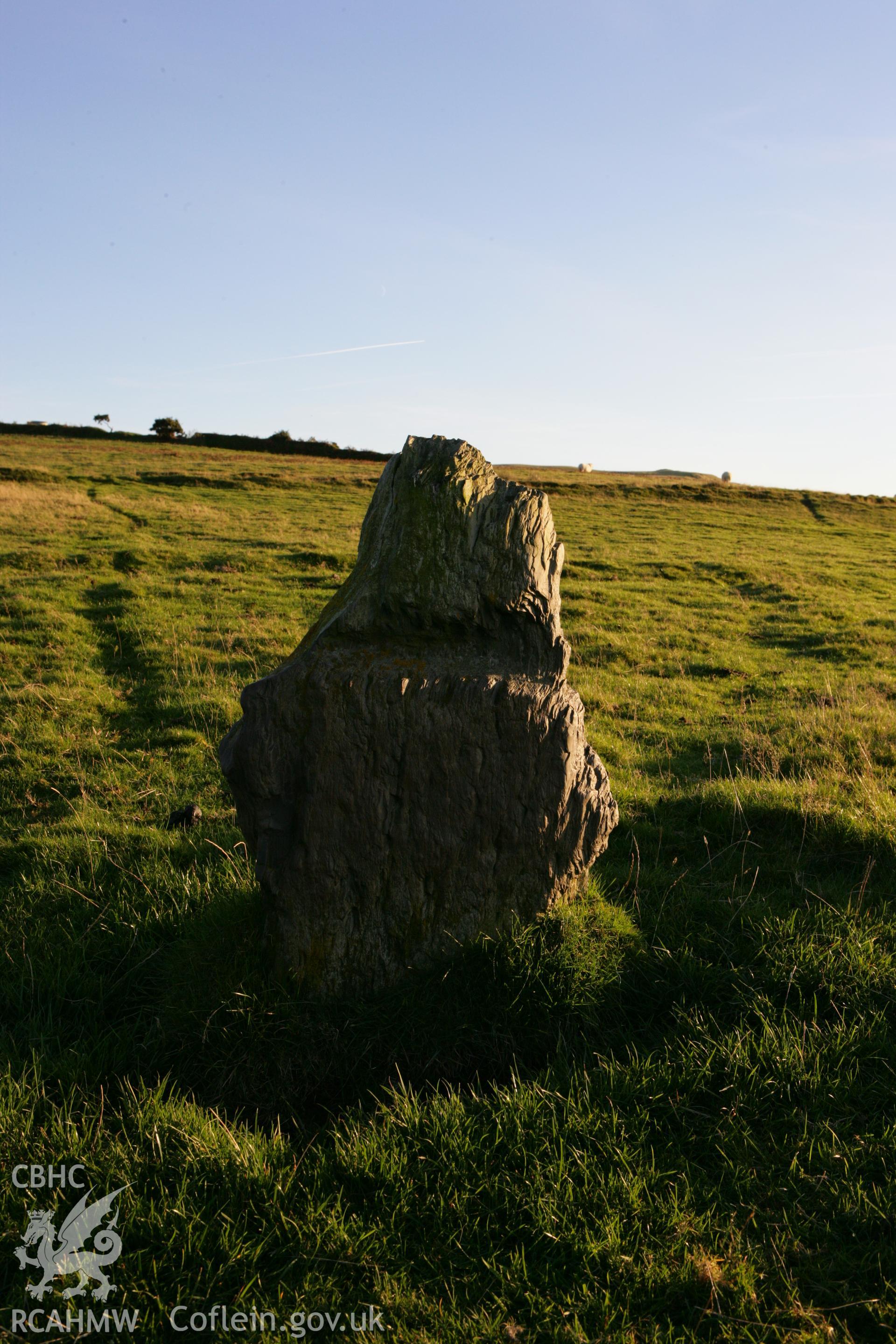 Photographic survey of standing stone pair in winter light, conducted on 15th November 2007.