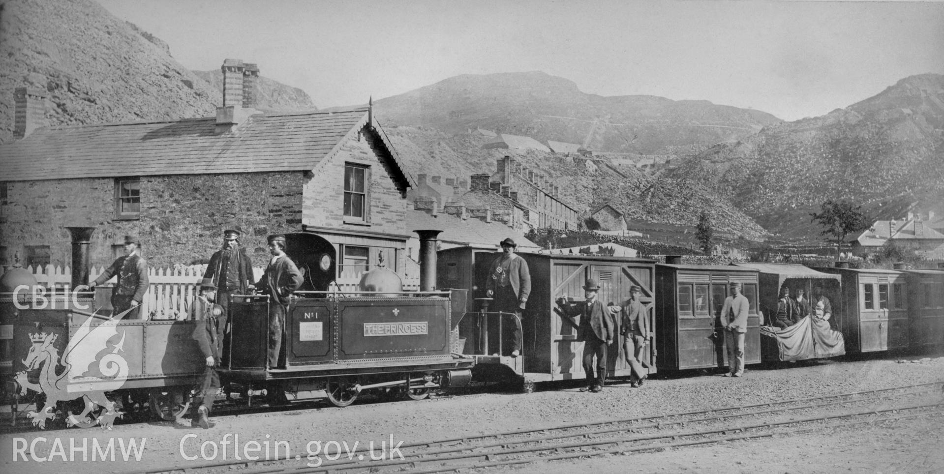 Digital copy of an acetate negative showing Duffwys Station, Ffestiniog Railway, Blaenau Ffestiniog, Merioneth.