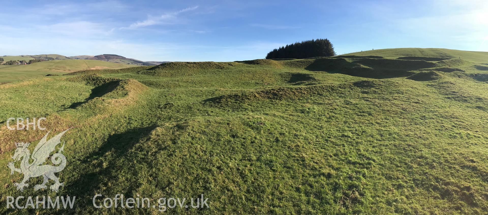 Colour photograph of Beili Bedw settlement complex, St. Harmon, north of Rhayader, taken by Paul R. Davis on 14th February 2019.