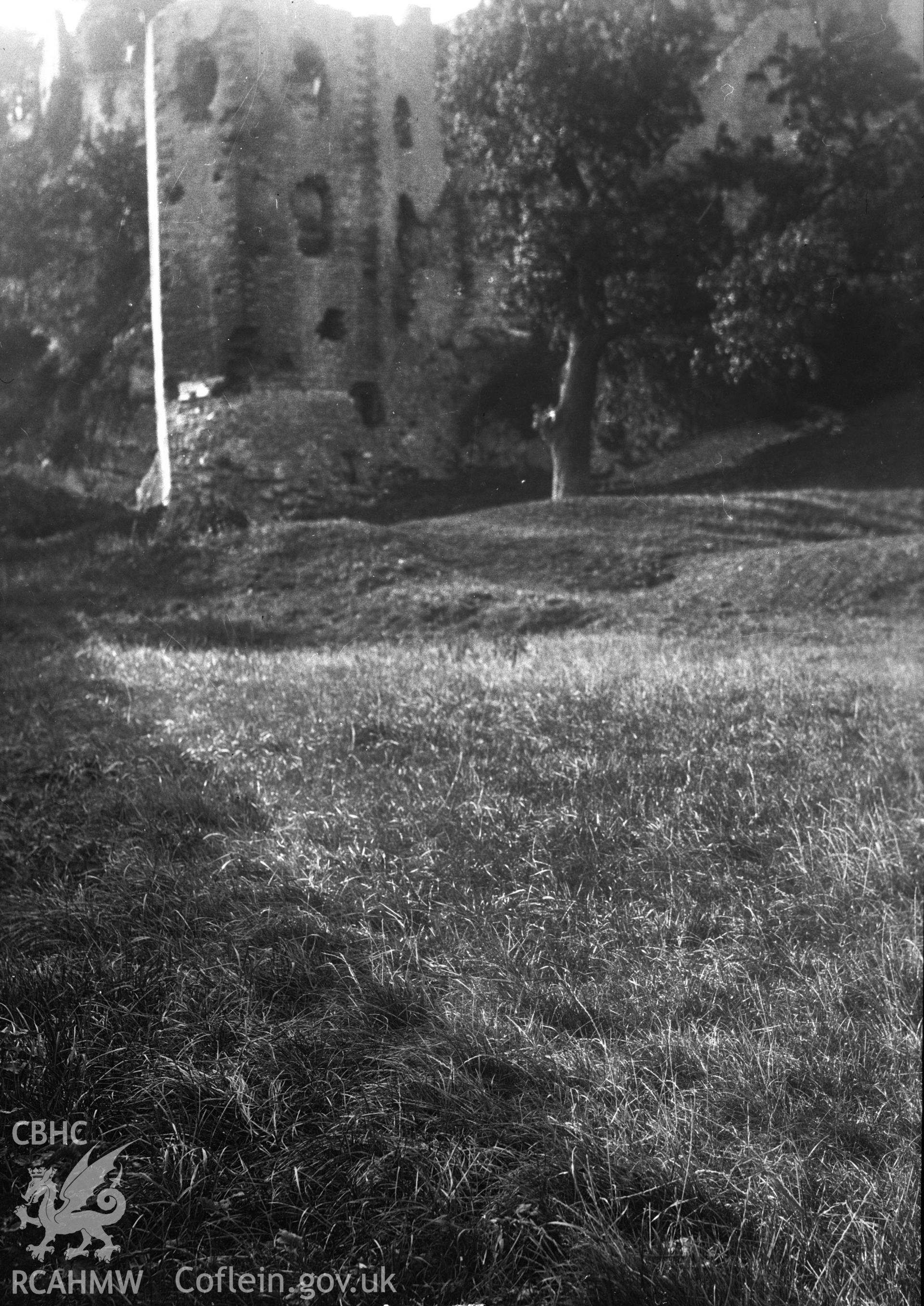 Digital copy of a nitrate negative showing view of Civil War Earthworks.