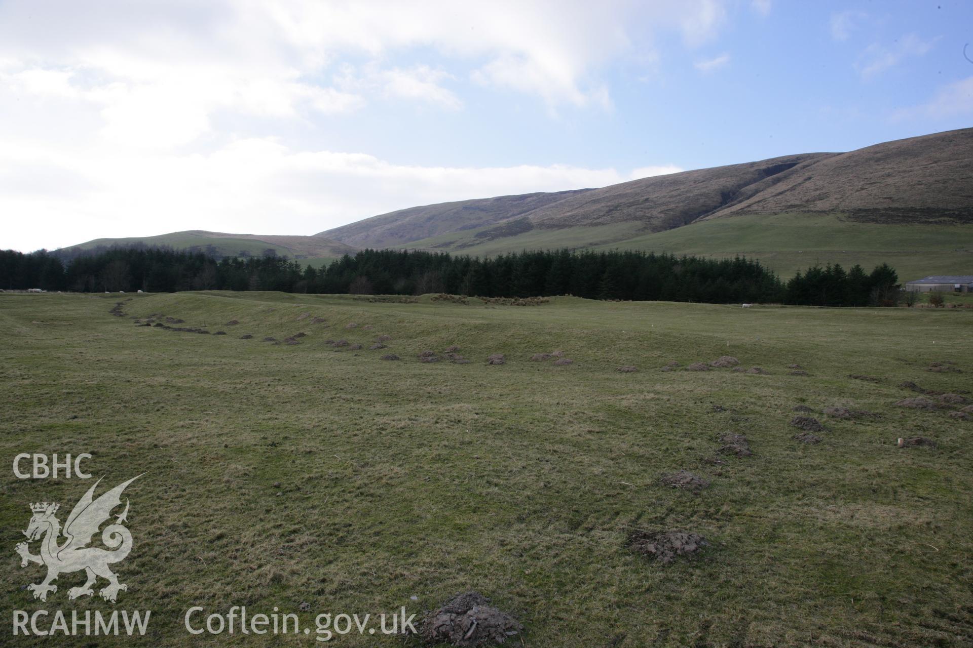 Photographic survey of Llys Arthur earthwork during fieldwork with Aberystwyth University, conducted on 21st February 2013.