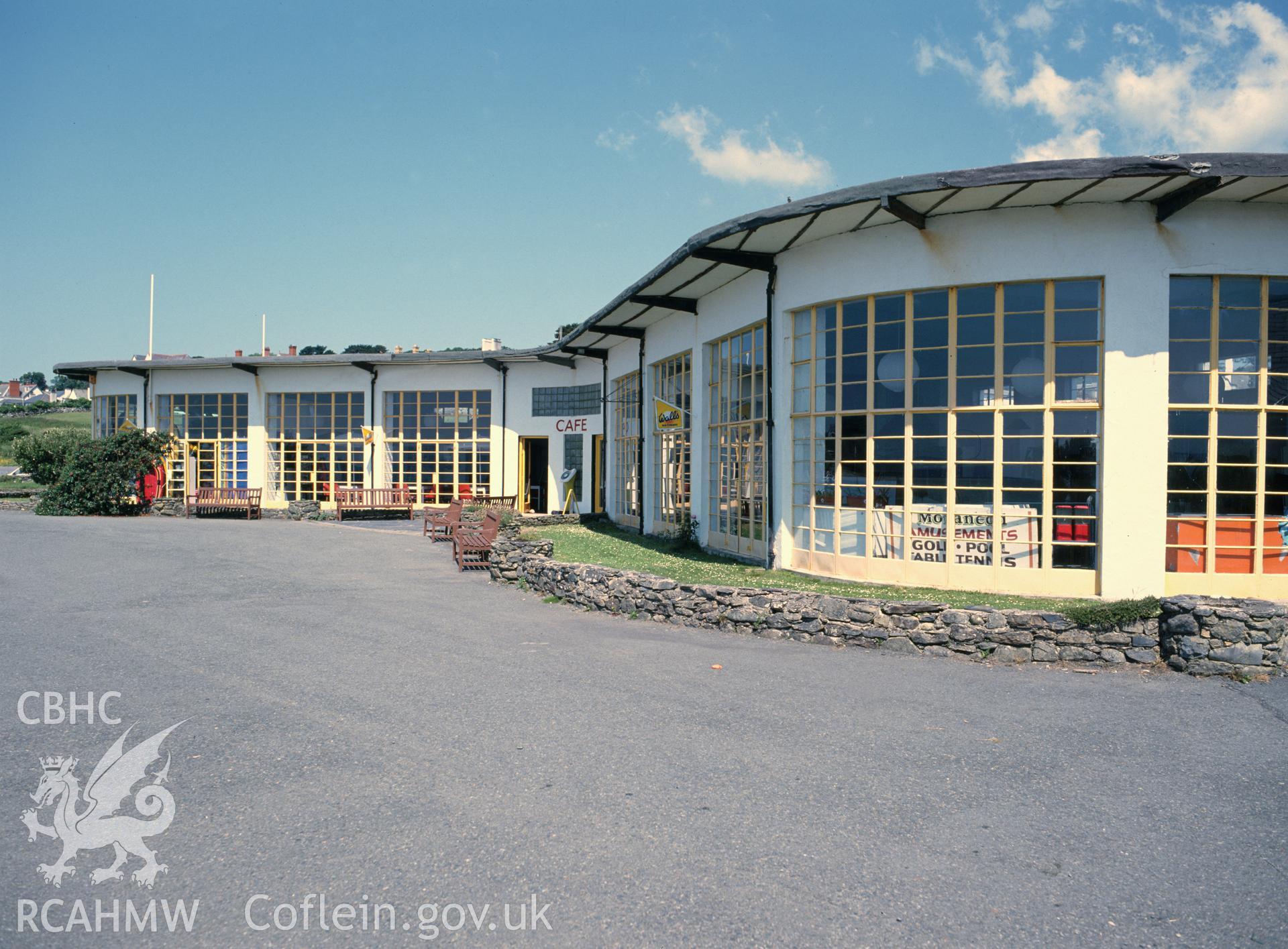 Digital copy of a colour transparency showing Moranedd Cafe, Criccieth designed by Clough Williams-Ellis in 1948.