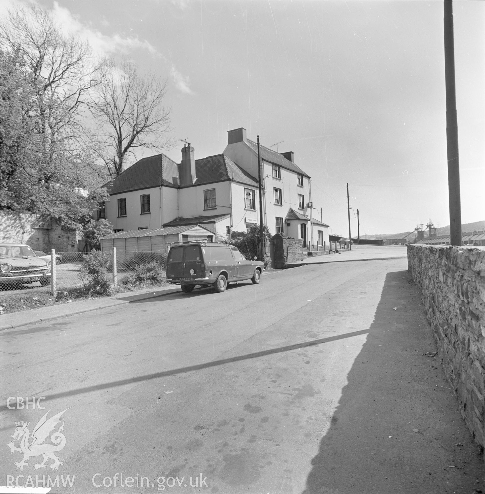 Digital copy of a black and white negative showing Navigation House, Abercynon, taken by RCAHMW.