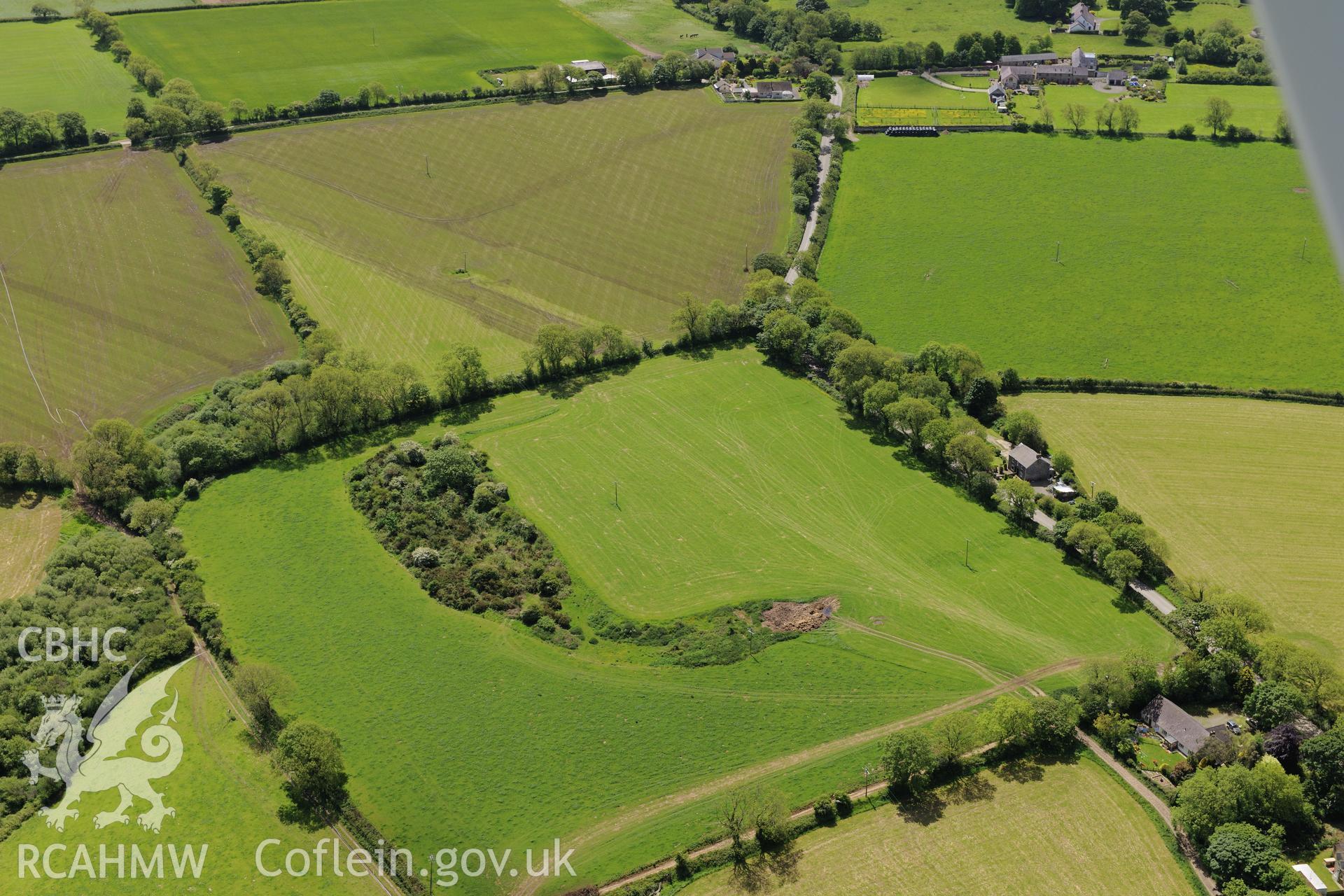 Wiston Roman Fort. Oblique aerial photograph taken during the Royal Commission's programme of archaeological aerial reconnaissance by Toby Driver on 3rd June 2015.